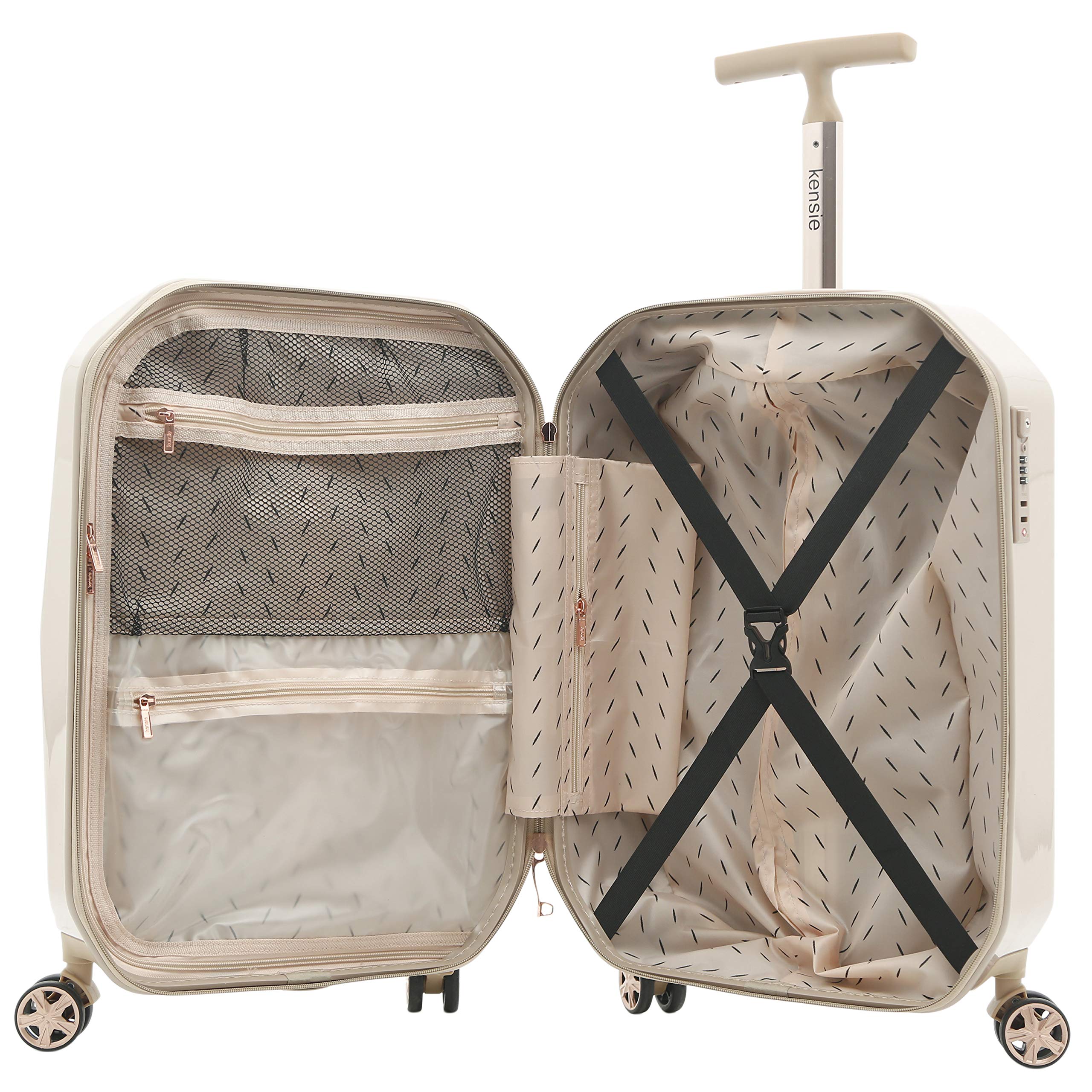 Kensie Women's Rose Gold Gemstone Luggage 2-Piece Set (28