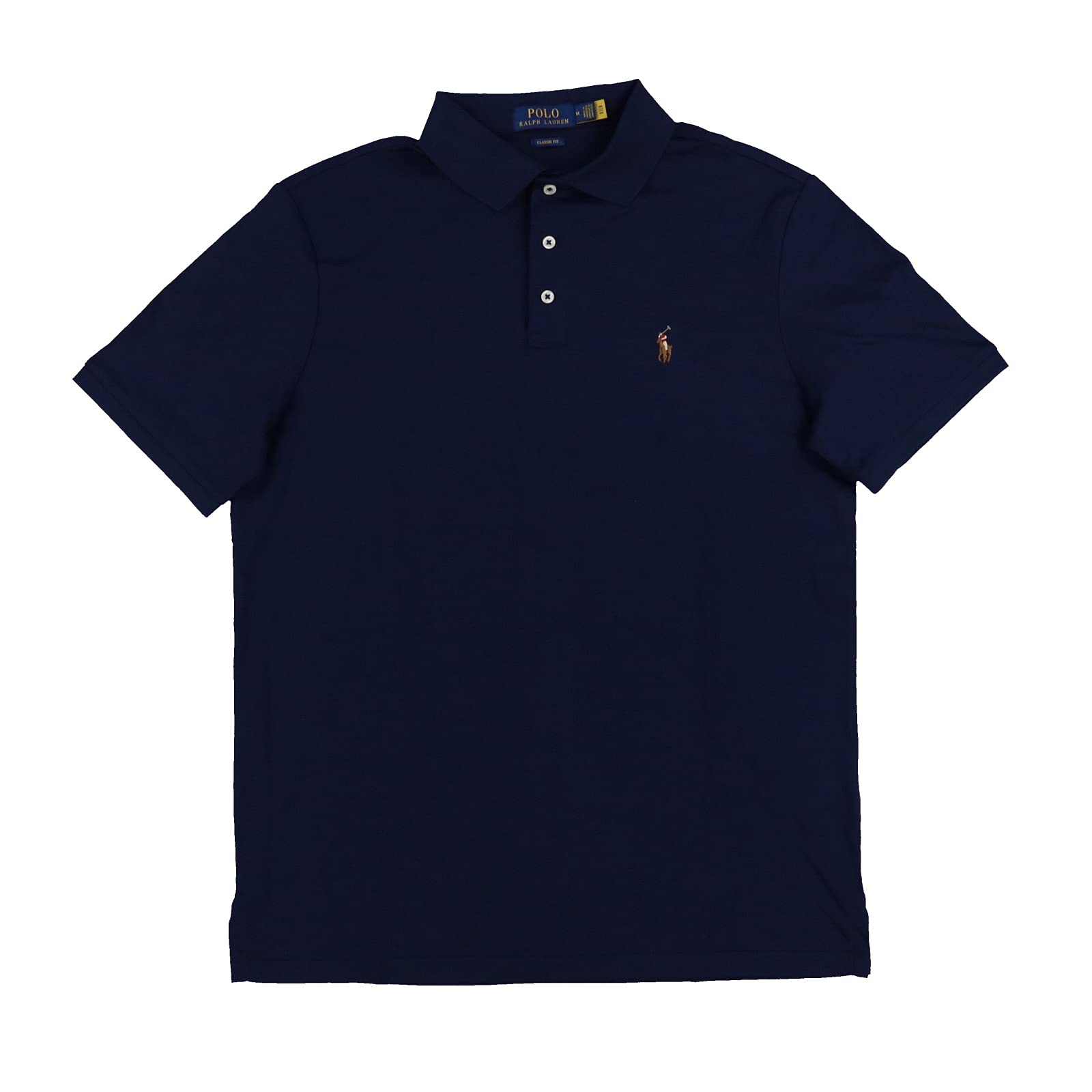 Ralph Lauren Men's Classic Fit 3-Button Interlock Polo Shirt - Large, Navy Blue - Casual & Business Wear for Office, Golf & Outdoor Activities