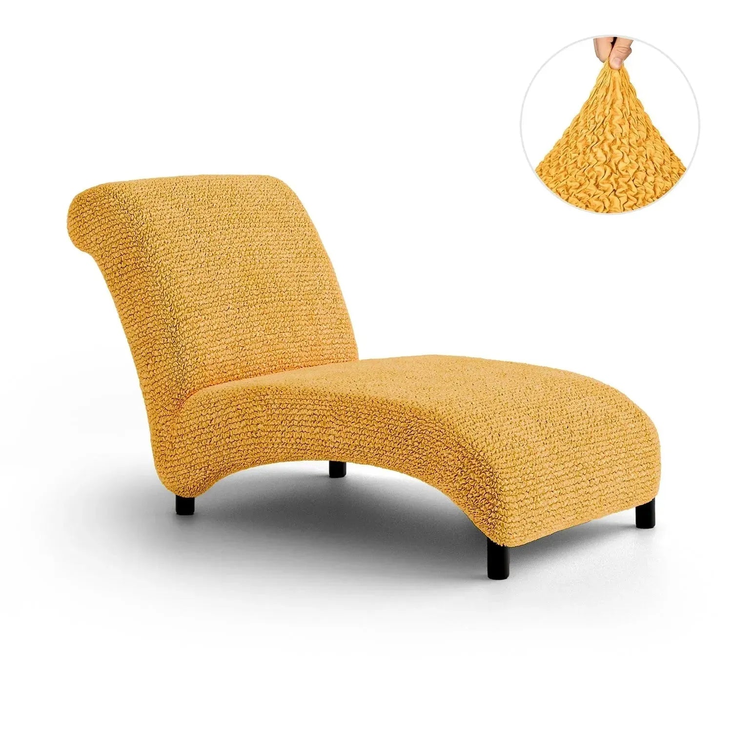 Armless Chaise Lounge Slipcover - Soft Microfiber Stretch Cover with Non-Slip Backing - Perfect for Living Room, Bedroom or Nursery Furniture Protection
