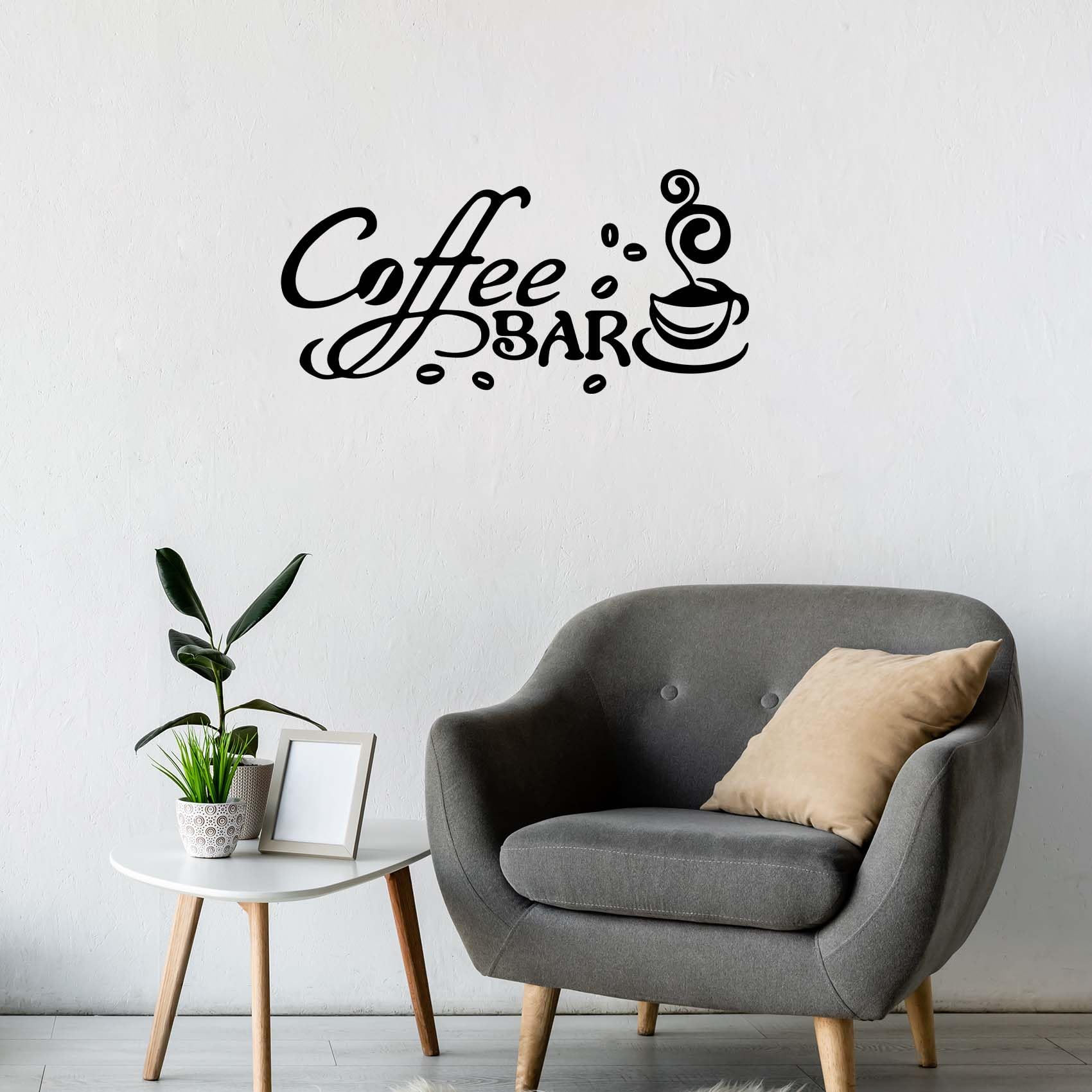 Vinyl Coffee Bar Wall Decals - Coffee Station Decor Stickers for Kitchen, Restaurant & Office - 50x24cm Cafe Wall Art - Perfect for Coffee Shops, Pubs & Home Bar Decor