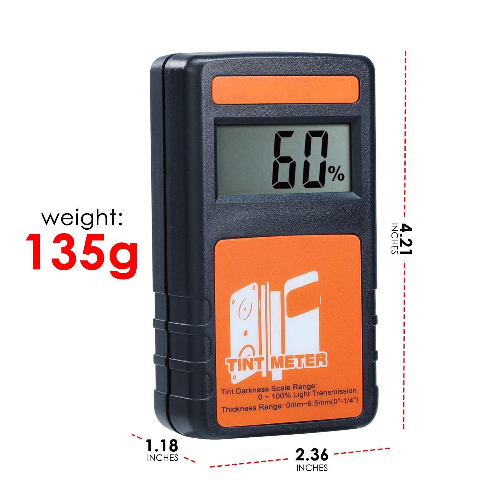 Professional Window Tint Meter - Digital Tint Reader with 100% VLT Accuracy | Continuous Light Transmission Tester for Car Windows, Vehicle Glass & Home Curtains | Perfect for Auto Shops, DIY Car Tinting & Home Privacy Solutions