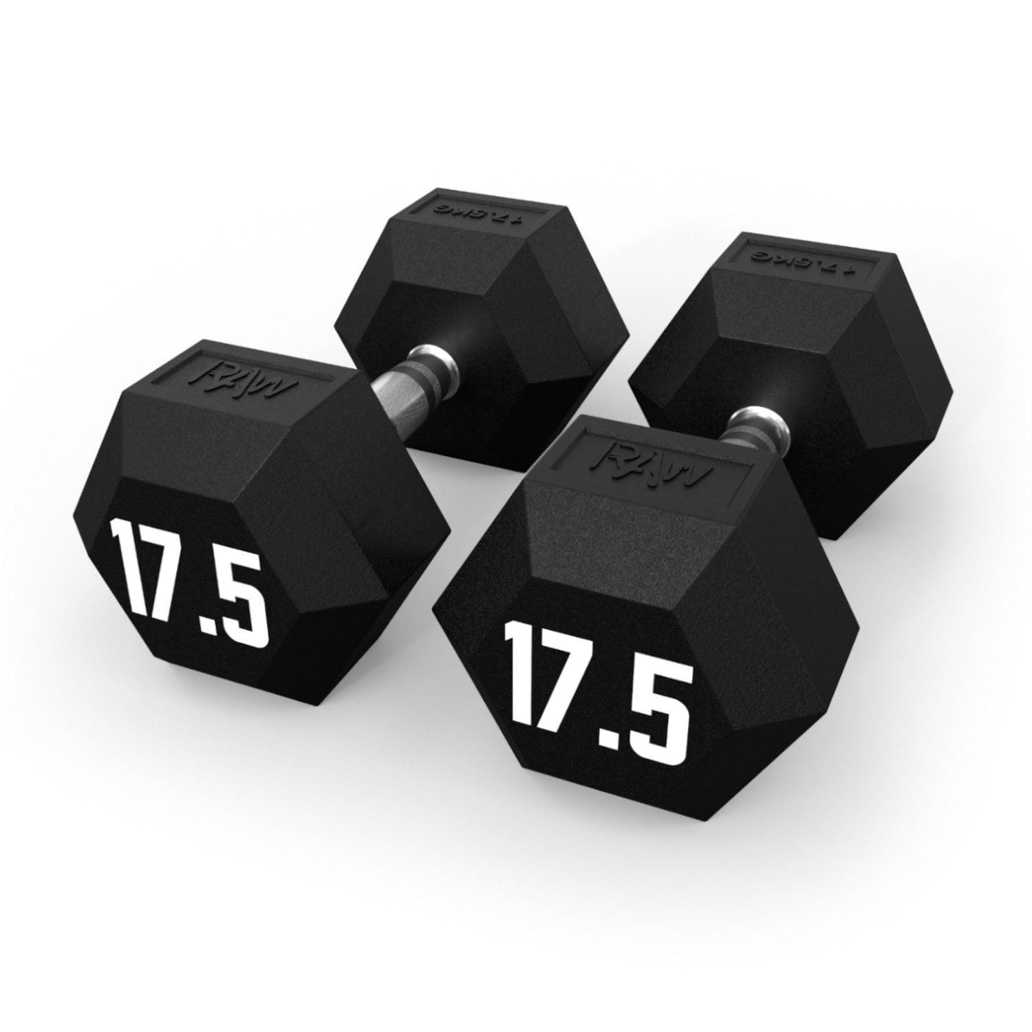 Premium Rubber Hex Dumbbell Set - 17.5kg (38.5lbs) Pair for Home Gym, Strength Training & CrossFit Workouts