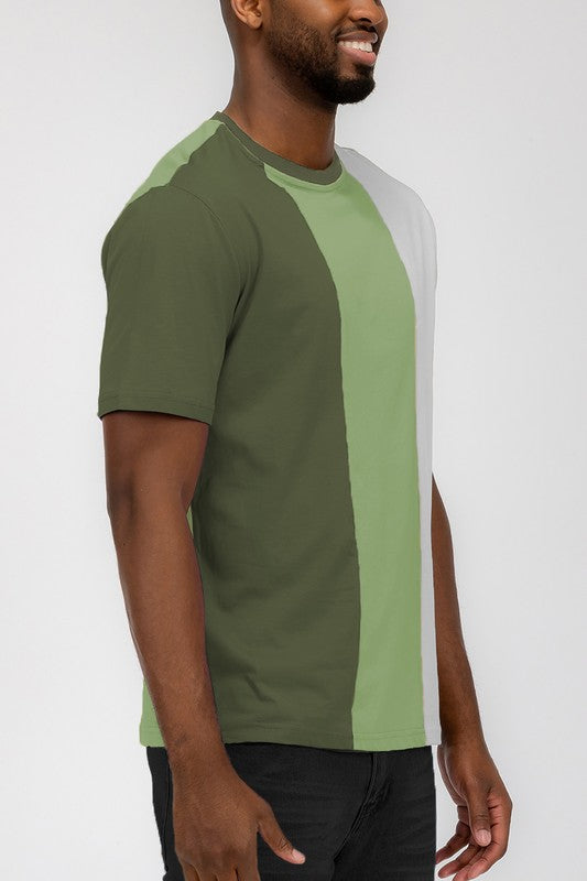 Weiv Vertical Color Block T-Shirt for Men & Women - Stylish Casual Tee for Everyday Wear, Street Fashion, and Outfits