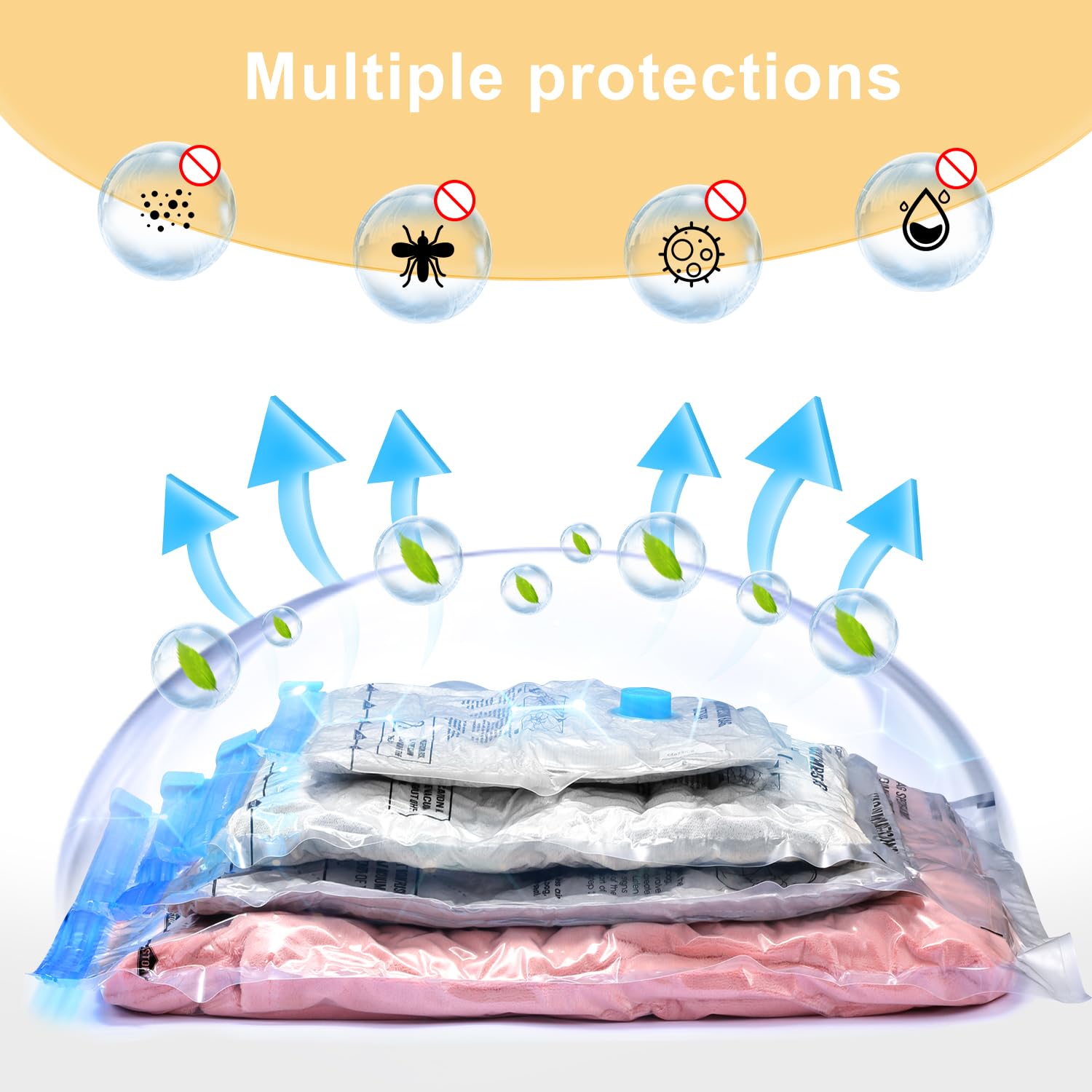 12 Pack Travel Vacuum Storage Bags with Portable Electric Pump - Space Saving Vacuum Seal Bags for Clothes, Luggage & Travel Essentials | Perfect for Closet Organization, Seasonal Storage & Packing Suitcases