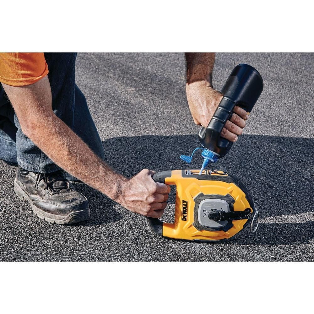 DEWALT 150Ft Large Capacity Chalk Reel - Professional Chalk Line Tool for Construction, Carpentry & DIY Projects - Perfect for Marking Straight Lines on Concrete, Wood & Drywall