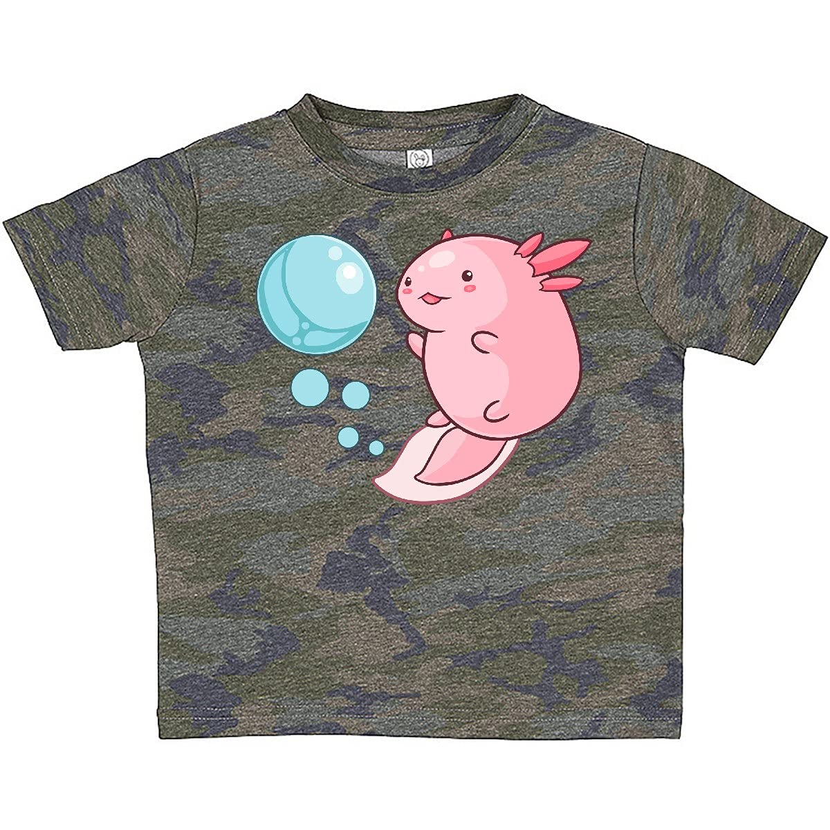 Cute Axolotl and Bubbles Heart-Shaped Baby T-Shirt | Soft Cotton Kids Tee for Boys & Girls | Perfect for Birthday Gifts, Playdates & Family Photos