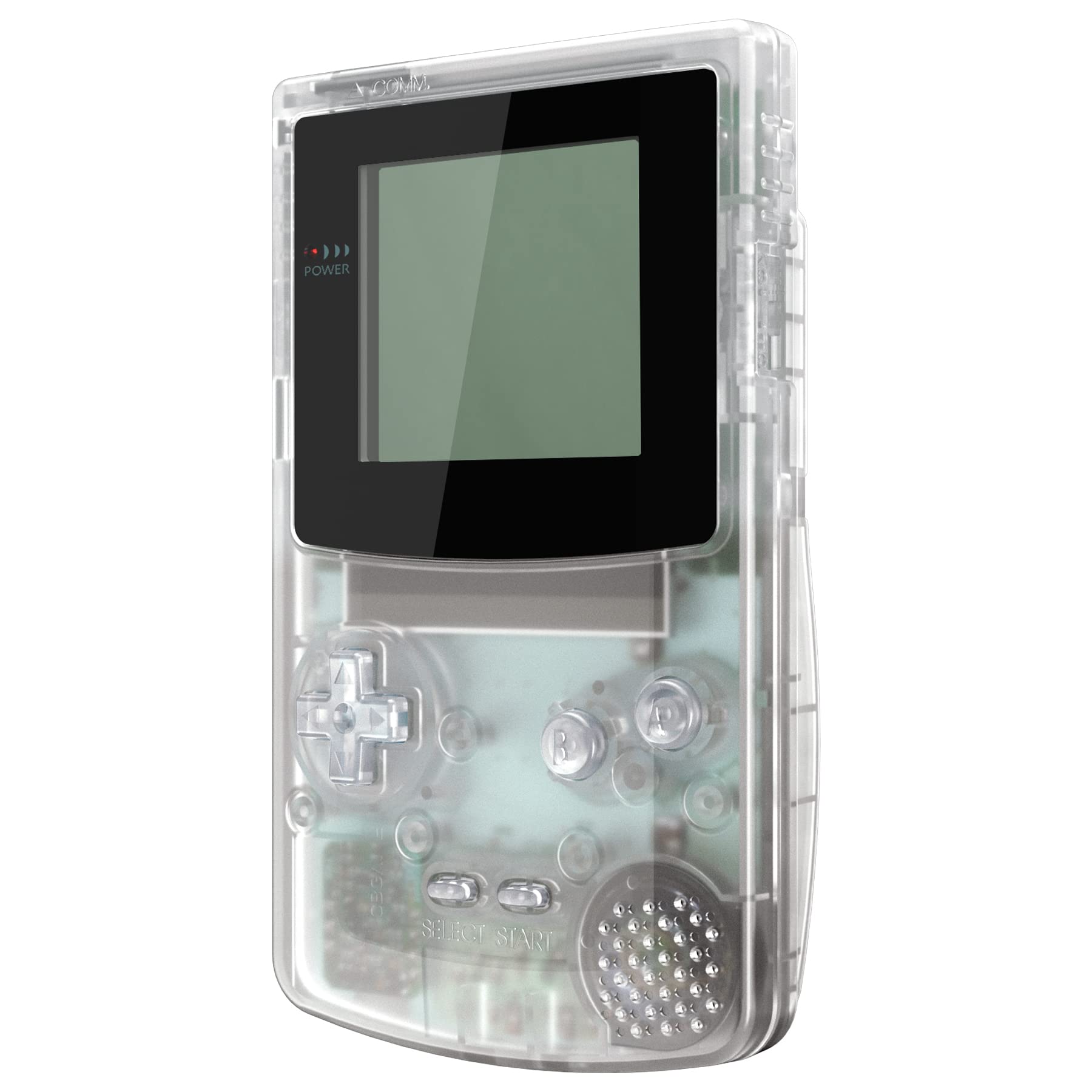eXtremeRate Clear Transparent Shell Case with Buttons for Gameboy Color GBC - Compatible with GBC OSD IPS, Regular IPS & Standard LCD (Console & IPS Screen Not Included) - Perfect for Gaming Enthusiasts & Retro Console Modding