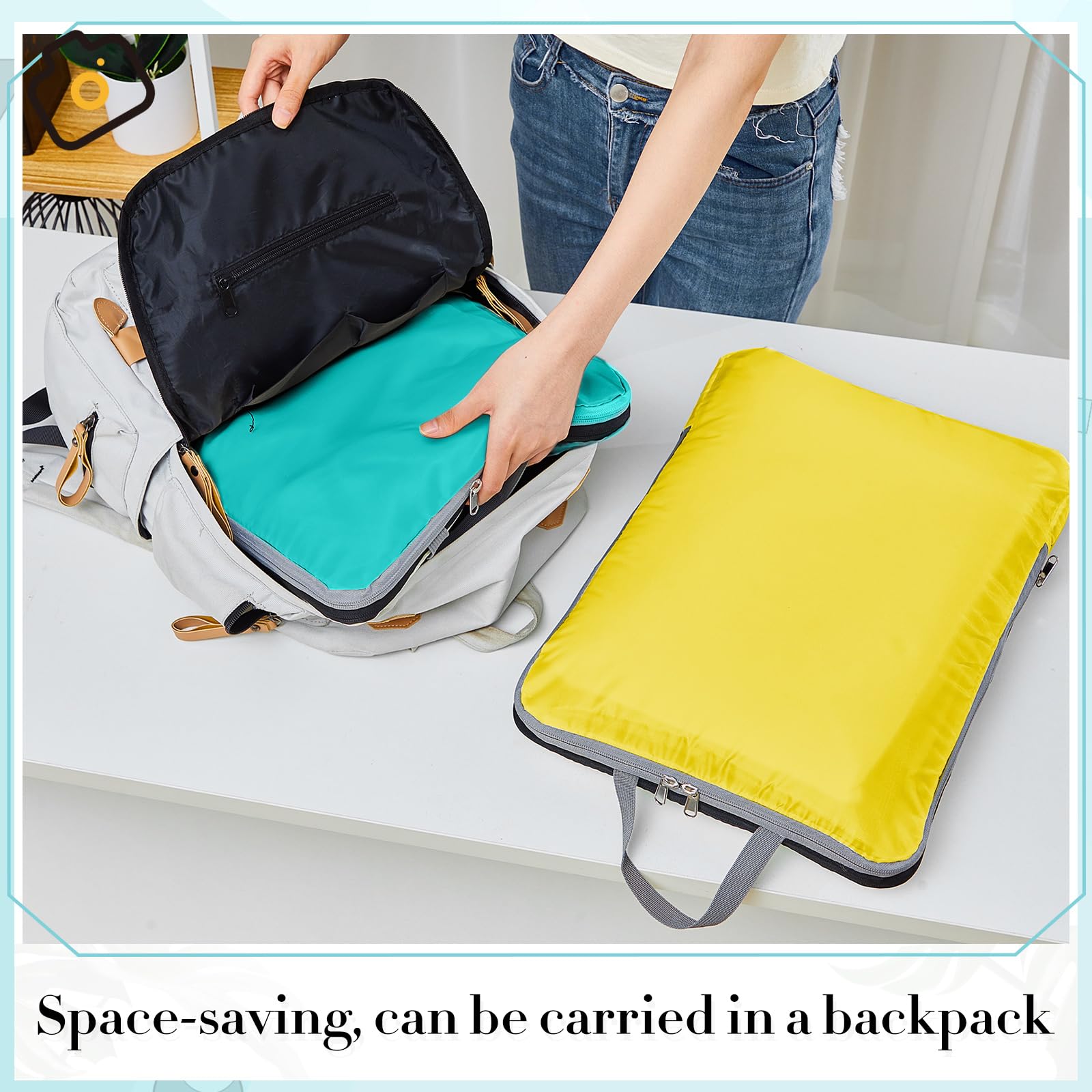 Hosuly 6-Pack Large Compression Packing Cubes - Expandable Travel Organizers for Luggage (17.3 x 12.6 Inches, Colorful) | Perfect for Suitcases, Backpacks & Closet Storage