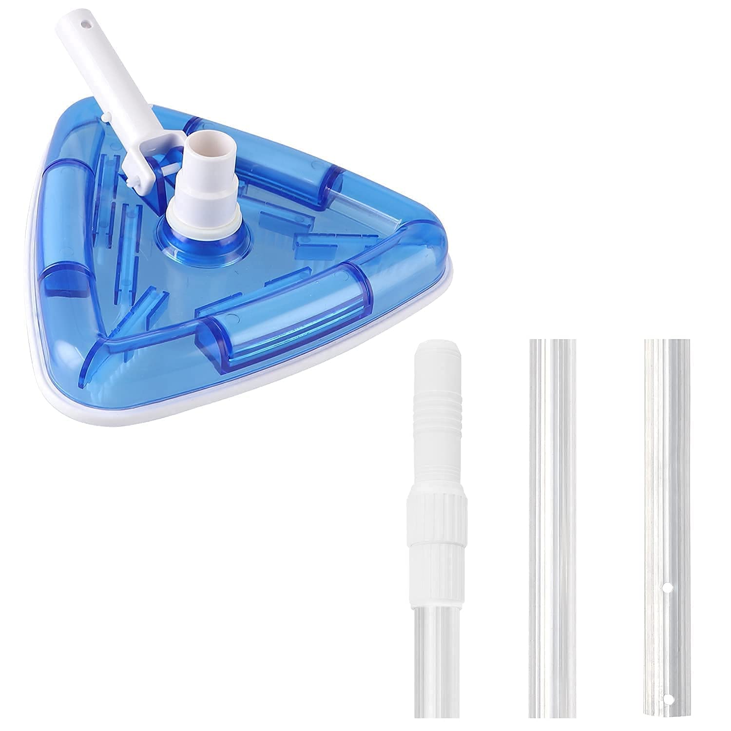 Polog Pool Vacuum & Leaf Cleaner Bundle with 8ft Adjustable Aluminum Pole - Perfect for In-Ground & Above Ground Pool Maintenance