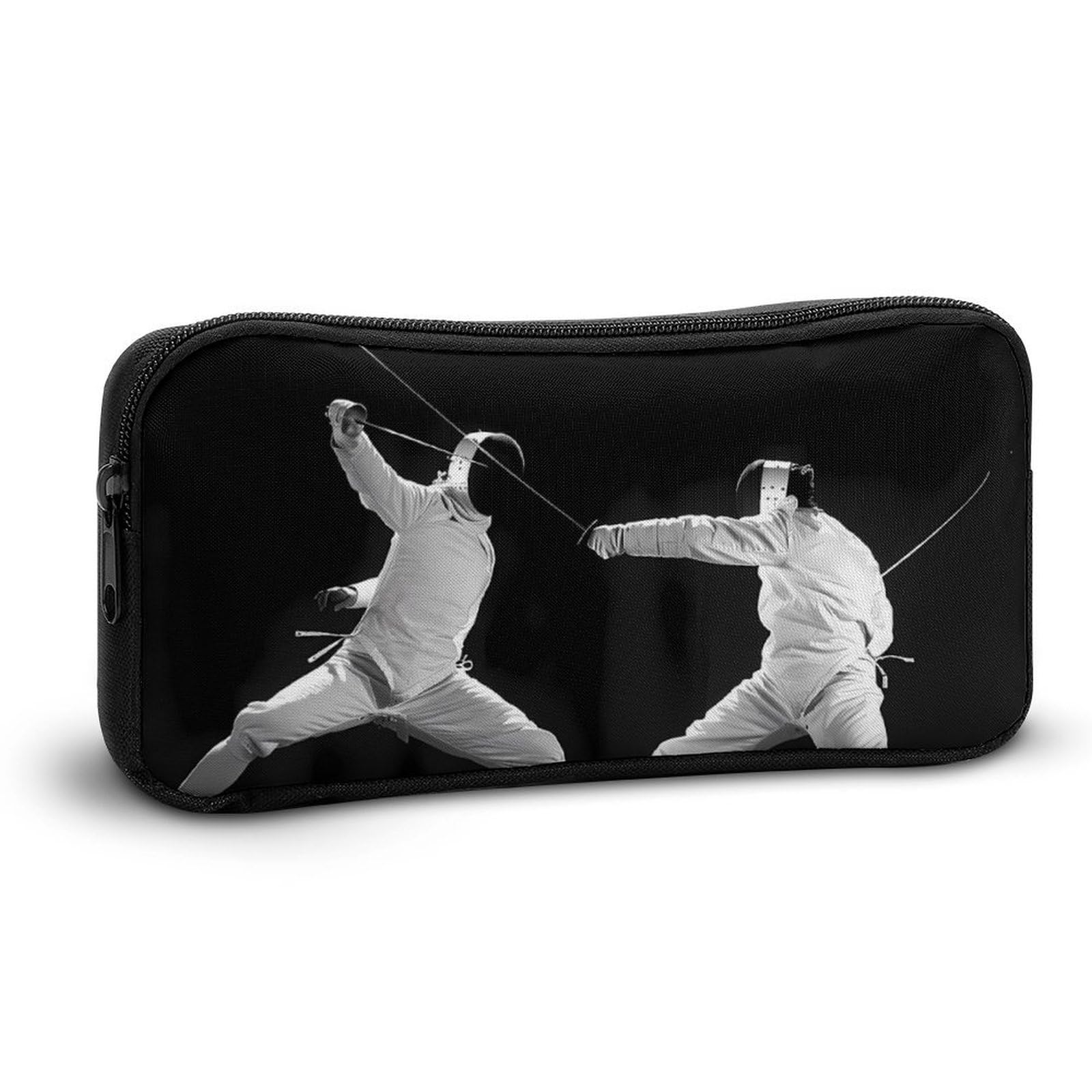 Fencing Art Martial Arts Pencil Case - Large Capacity Zippered Pen Pouch for School, Office & Travel - Stationery Organizer & Makeup Bag for Students, Artists & Professionals
