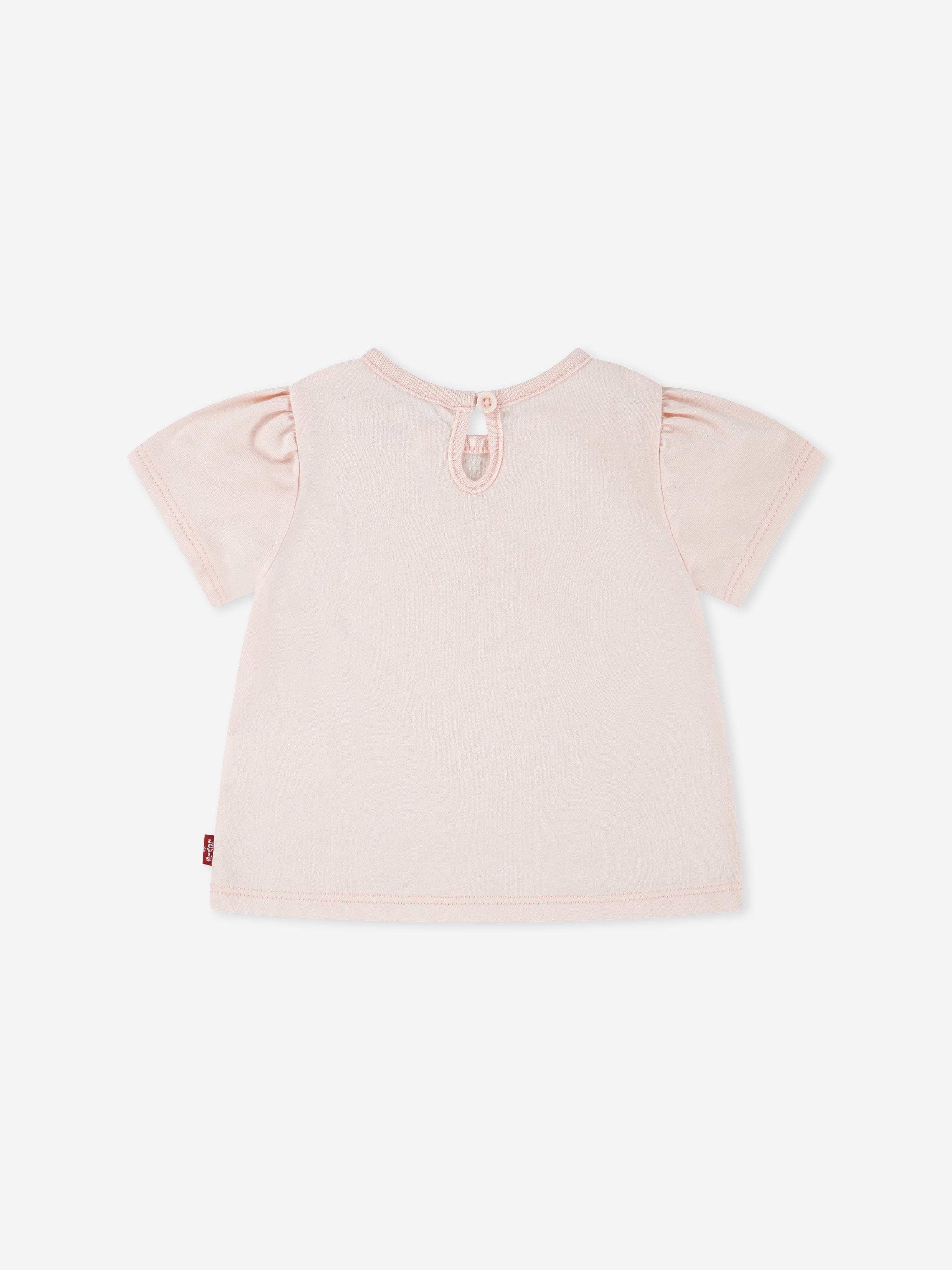 Baby Girls Smocked Sleeve Pink T-Shirt | Soft Cotton Top for Toddlers | Perfect for Playdates, Parties & Everyday Wear