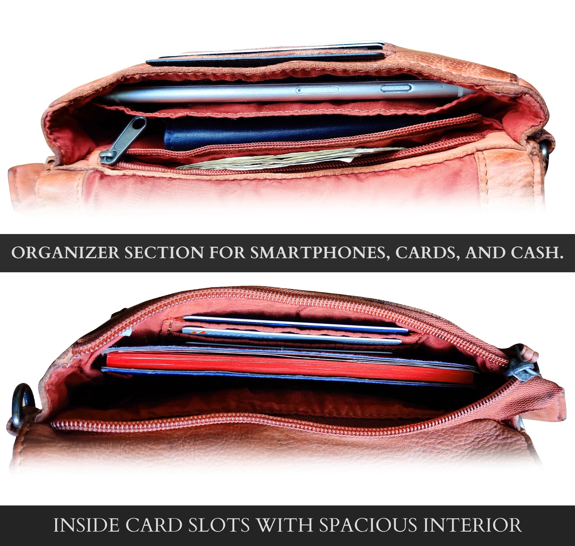 Genuine Leather Waist Bag for Women - Stylish Travel Purse & Wallet - Brown Crossbody Fanny Pack - Perfect for Hiking, Shopping & Everyday Use