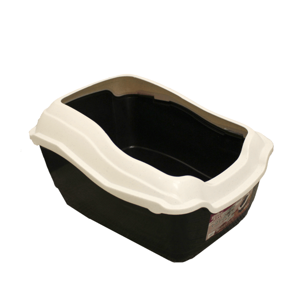 Here Kitty High Back Litter Pan - Premium Cat Litter Box with High Walls for Odor Control | Perfect for Small Spaces & Multi-Cat Homes