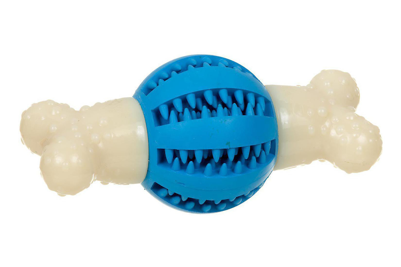 Dental Double Action Chew Toy for Dogs - Durable Pet Teeth Cleaning Chews for Puppies & Adult Dogs - Promotes Oral Health & Reduces Plaque - Perfect for Aggressive Chewers & Playtime