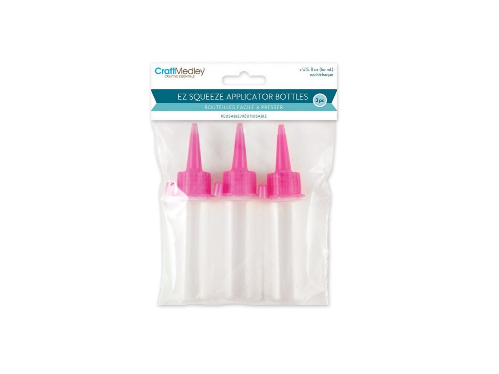 Multicraft Imports 2oz Reusable Plastic Glue & Writer Bottles for Crafts - Perfect for DIY Projects, Scrapbooking & School Art Supplies
