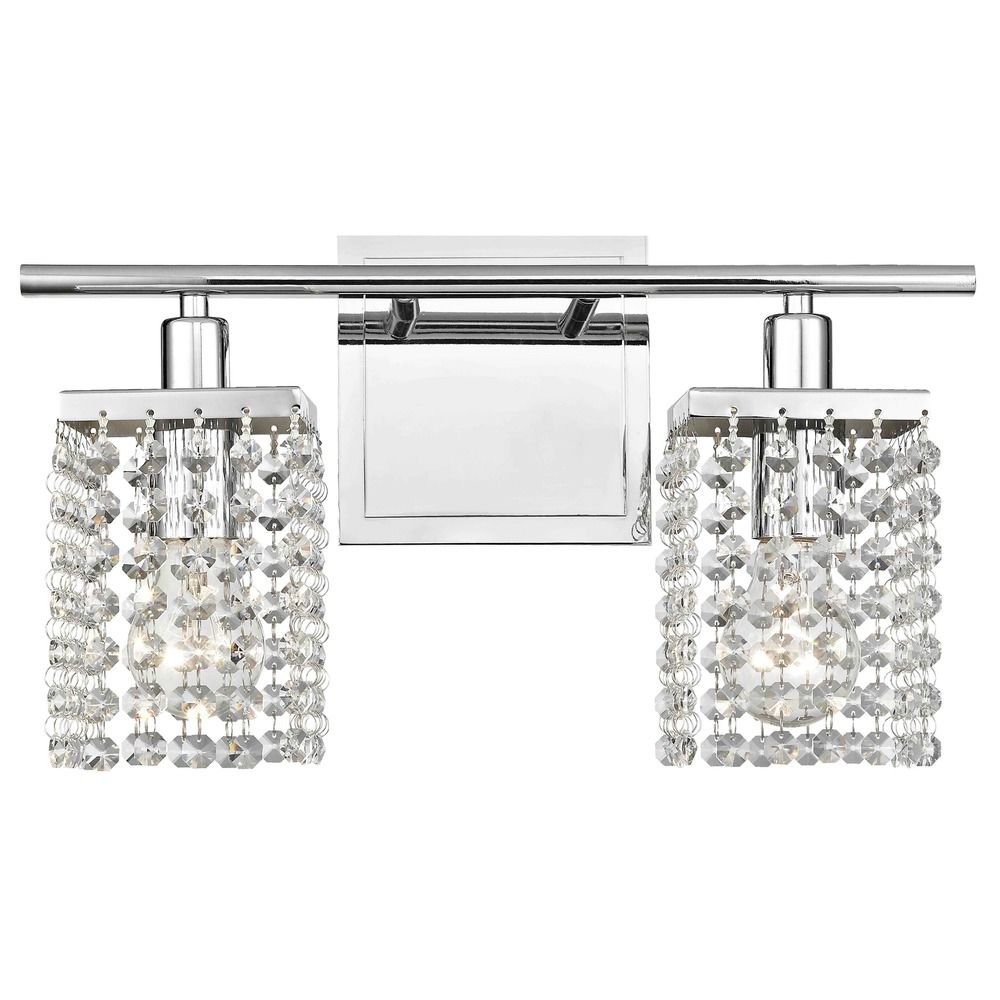 2-Light Crystal Bathroom Vanity Light Fixture - Elegant Modern Sconce for Bathroom Mirror Lighting, Perfect for Master Bath, Powder Room & Home Decor