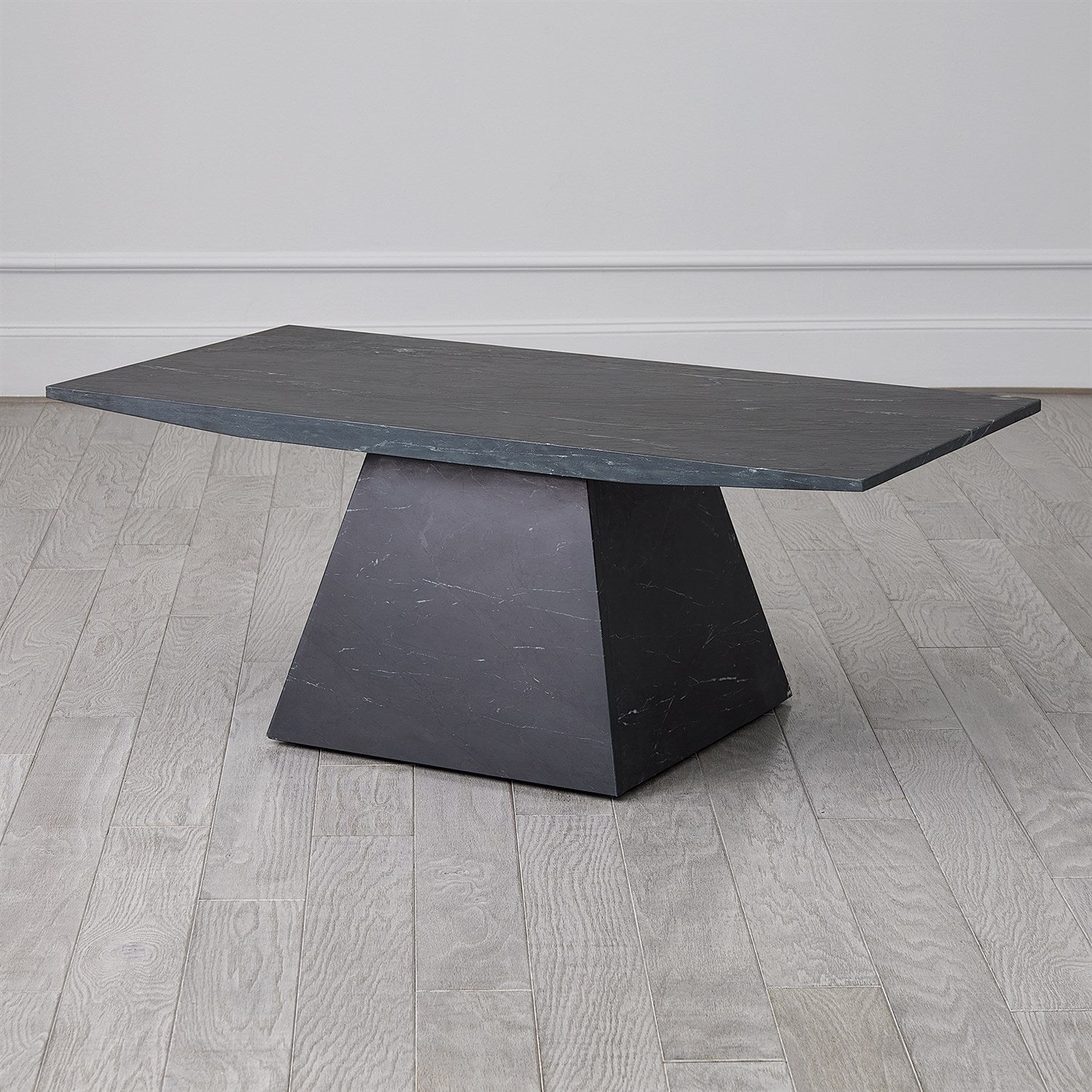 Modern Aero Cocktail Table - Black Leathered Marble Top Coffee Table for Living Room | Stylish Centerpiece for Lounge, Apartment & Office Decor