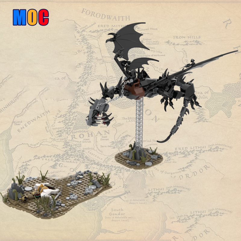 550PCS MOC 65378 The Witch King Building Blocks Set - Compatible with LEGO - Fantasy Castle Medieval Battle Scene for Kids & Adults Collectors