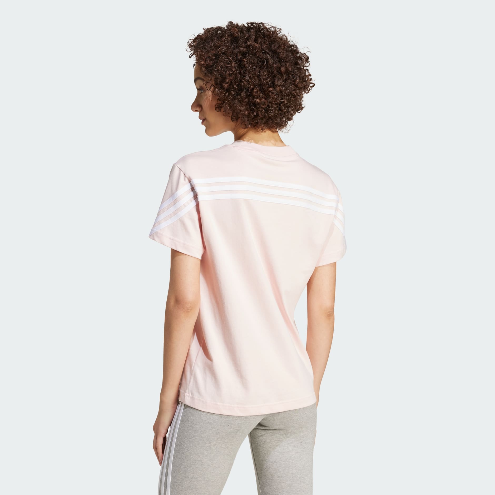 Adidas Women's Future Icons 3 Stripes Pink T-Shirt - Casual Comfort Fit Tee for Everyday Wear, Gym & Street Style