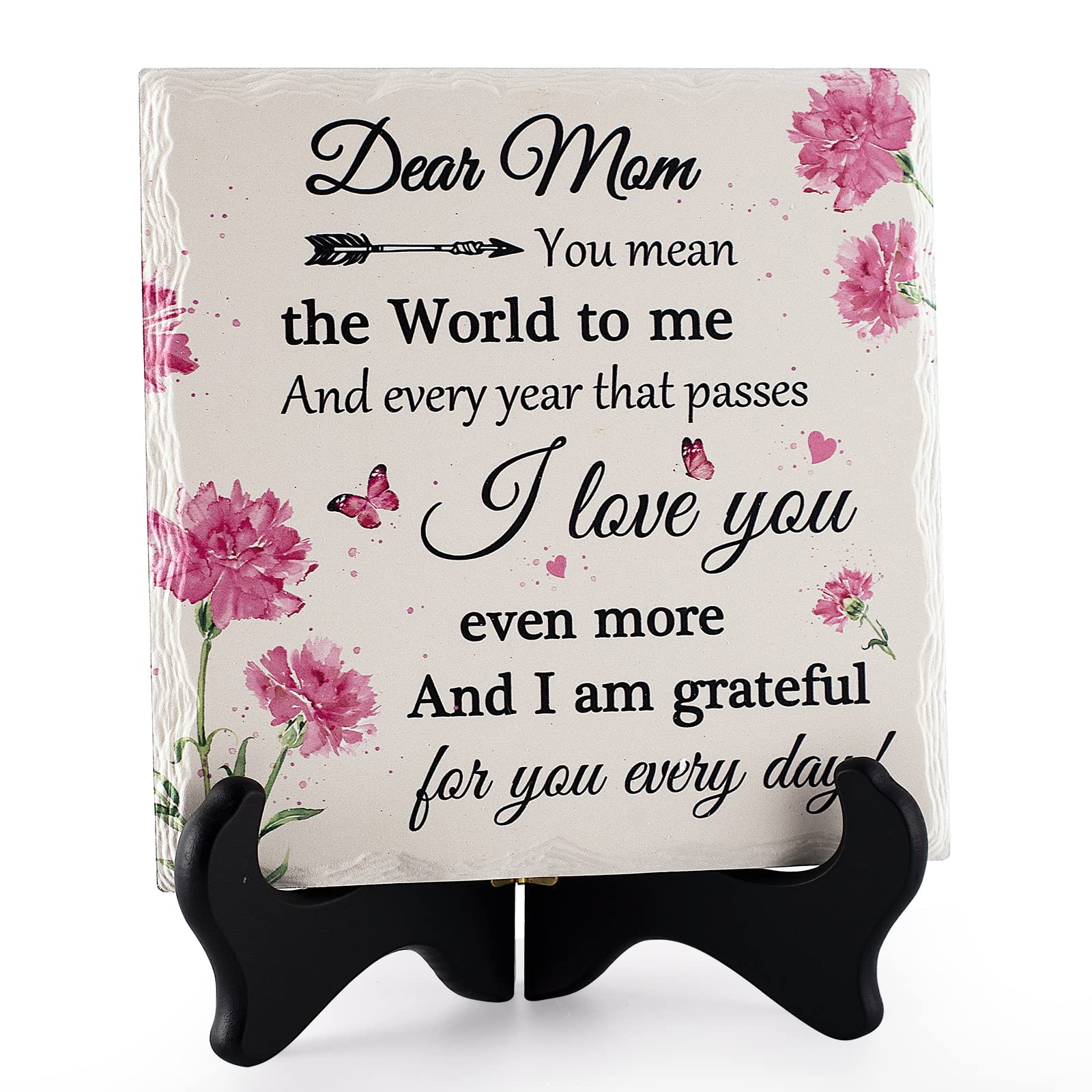 Personalized Ceramic Plaque Sign - Thoughtful Mother's Day, Birthday & Desk Decor Gift for Mom from Daughter or Son - Perfect for Home Office & Heartwarming Surprises
