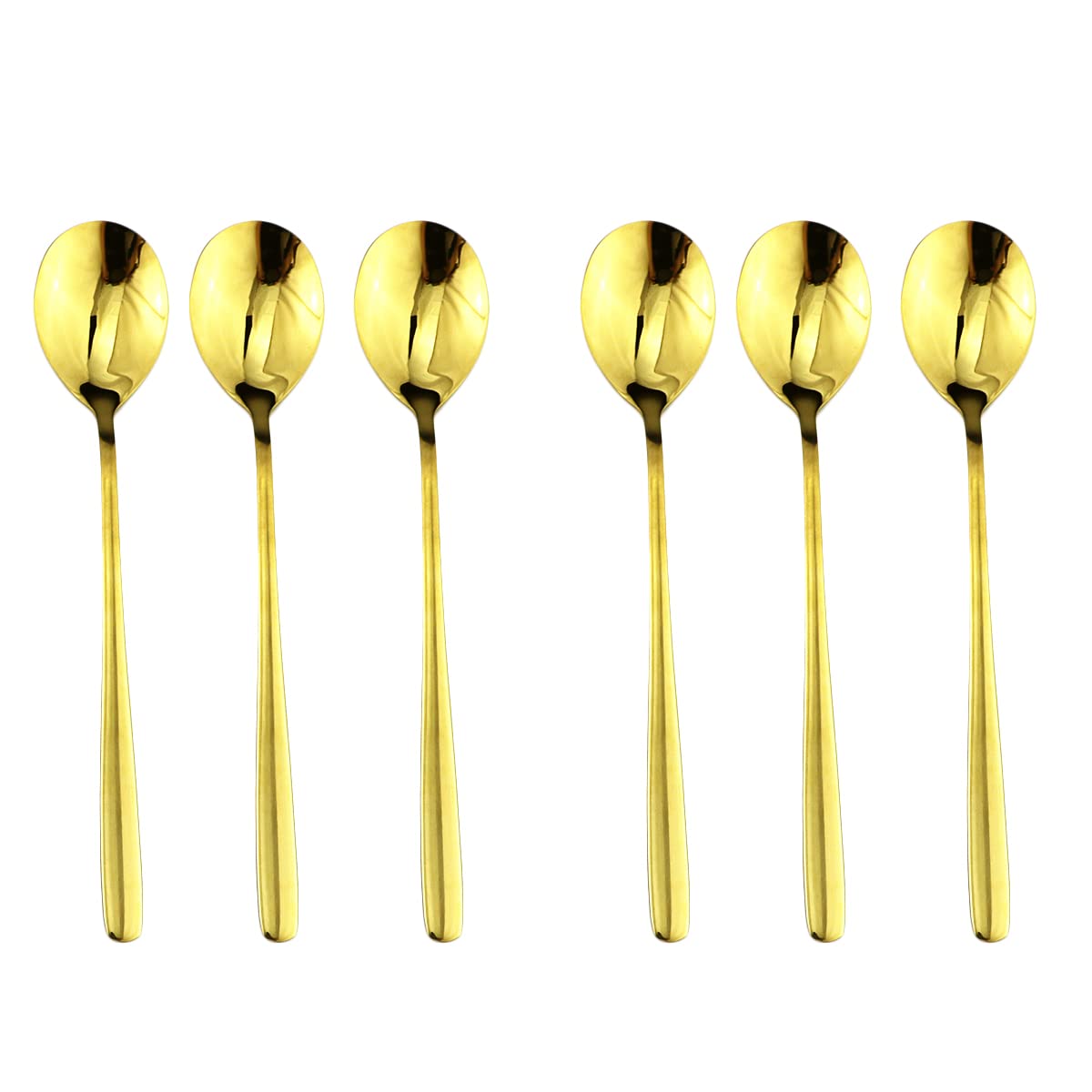 Premium 6-Piece Gugrida Shiny Gold Dinner Spoon Set - 8.46