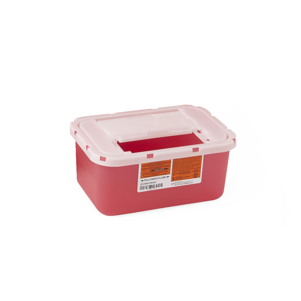 1 Gallon Red Sharps Container for Safe Needle Disposal - Ideal for Home, Clinic & Medical Waste Management