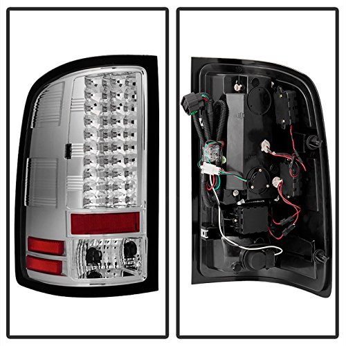 ACANII Chrome LED Tail Lights for 2007-2013 GMC Sierra 1500 & 2007-2014 2500/3500 Pickup Trucks - Bright Brake Lamps (Left+Right Pair) - Enhanced Safety & Style for Night Driving