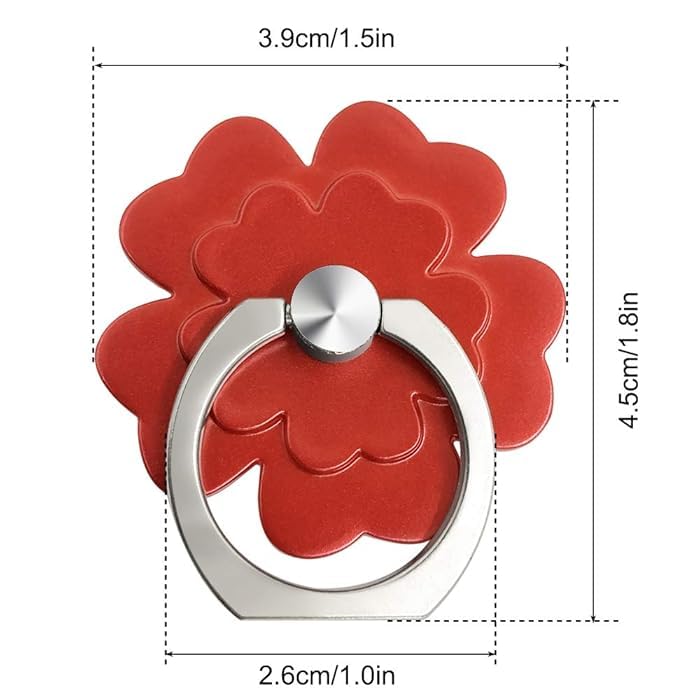 360° Rotating Adjustable Phone Ring Holder - Finger Grip Stand for Smartphones & Tablets (Red) | Perfect for Hands-Free Viewing, Secure Grip & Selfies