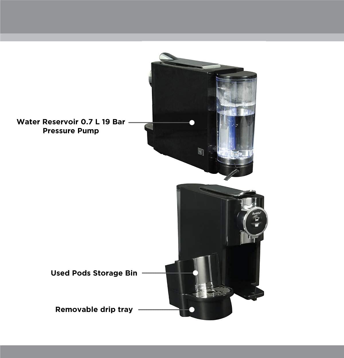Barsetto Espresso Machine with 20-Capsule Sampler Pack - Compact Coffee Maker for Home & Office Use | Perfect for Espresso, Latte & Cappuccino Lovers