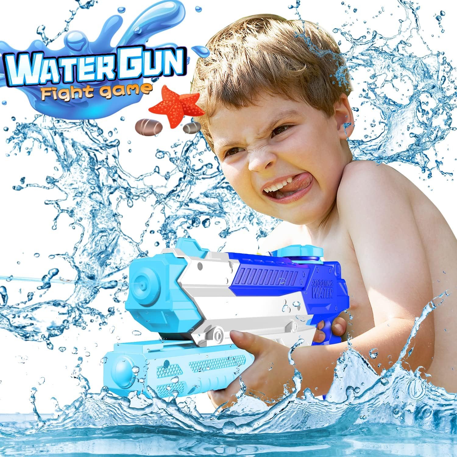 4 Pack 300CC Long Range High Capacity Water Guns for Adults & Kids - Outdoor Water Blaster Toys for Pool, Beach, Summer Fun, Parties & Games - Perfect Gift for Boys and Girls