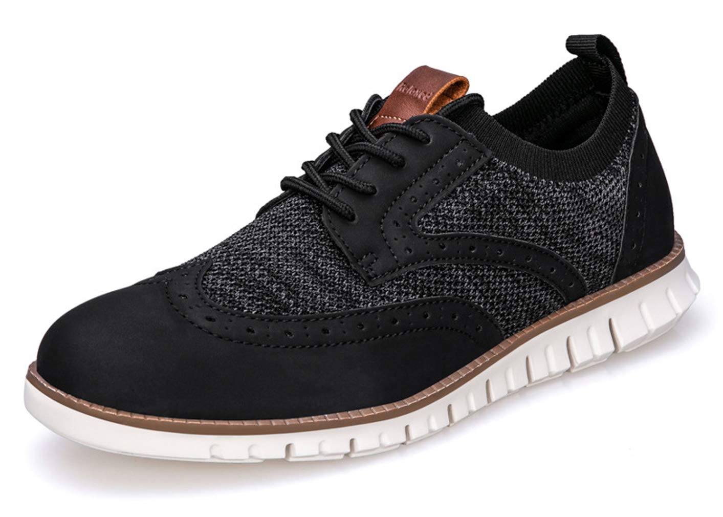 Men's Lightweight Breathable Mesh Sneakers - Wingtip Oxford Casual Dress Shoes for Walking, Work & Everyday Wear