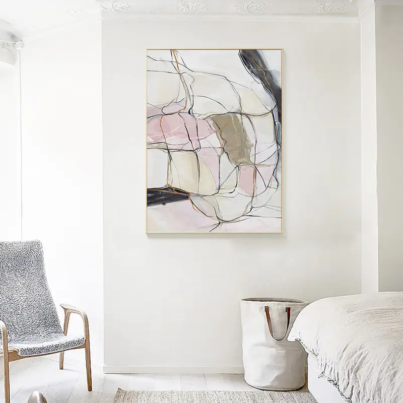 Abstract Painting #AB 006 - Modern Wall Art for Living Room, Bedroom & Office Decor | Handmade Canvas Artwork
