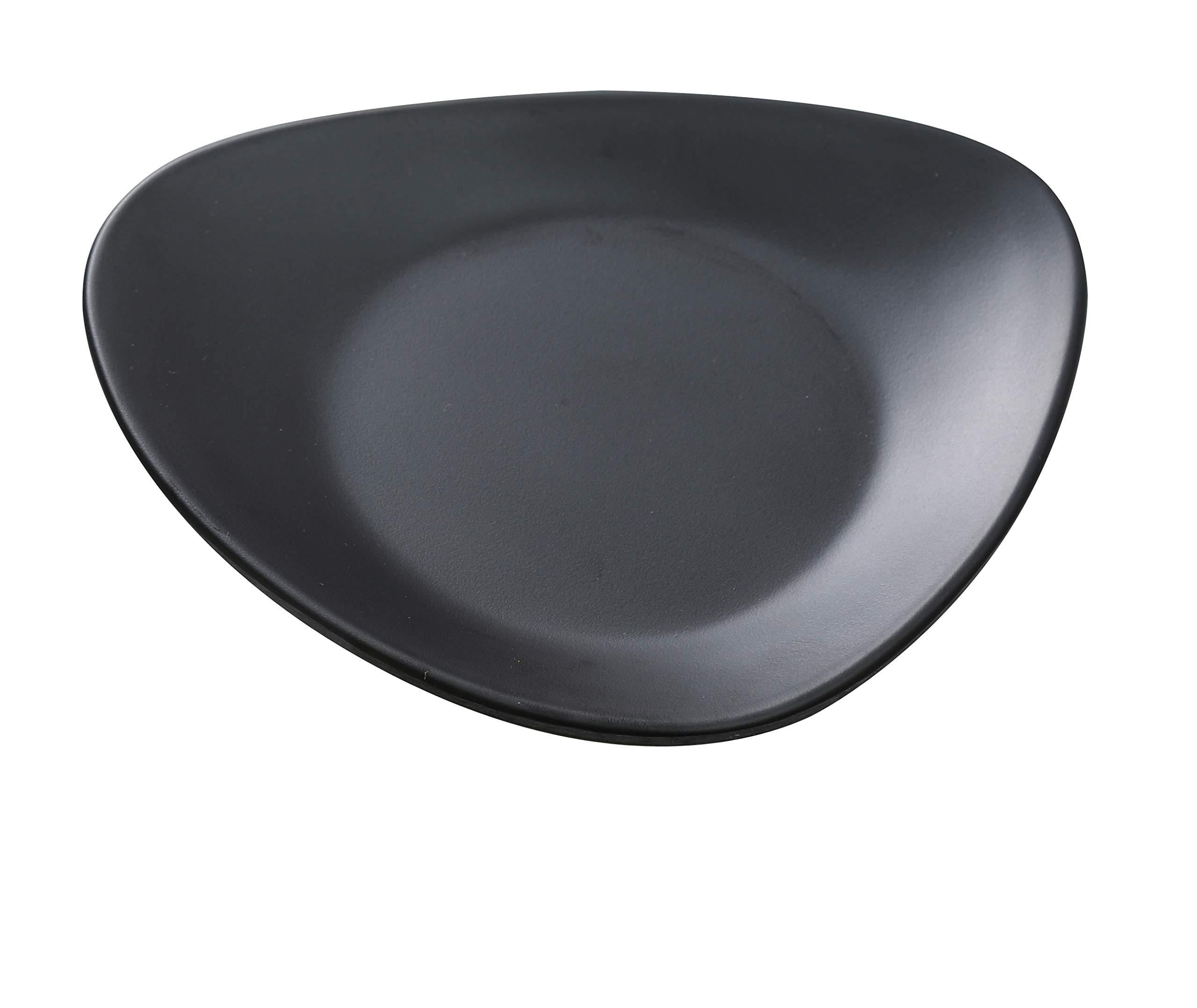 Yanco MO-106BK Modern 6-Inch Black Melamine Triangle Plates - Set of 48 - Perfect for Party Serving, Catering, and Restaurant Use