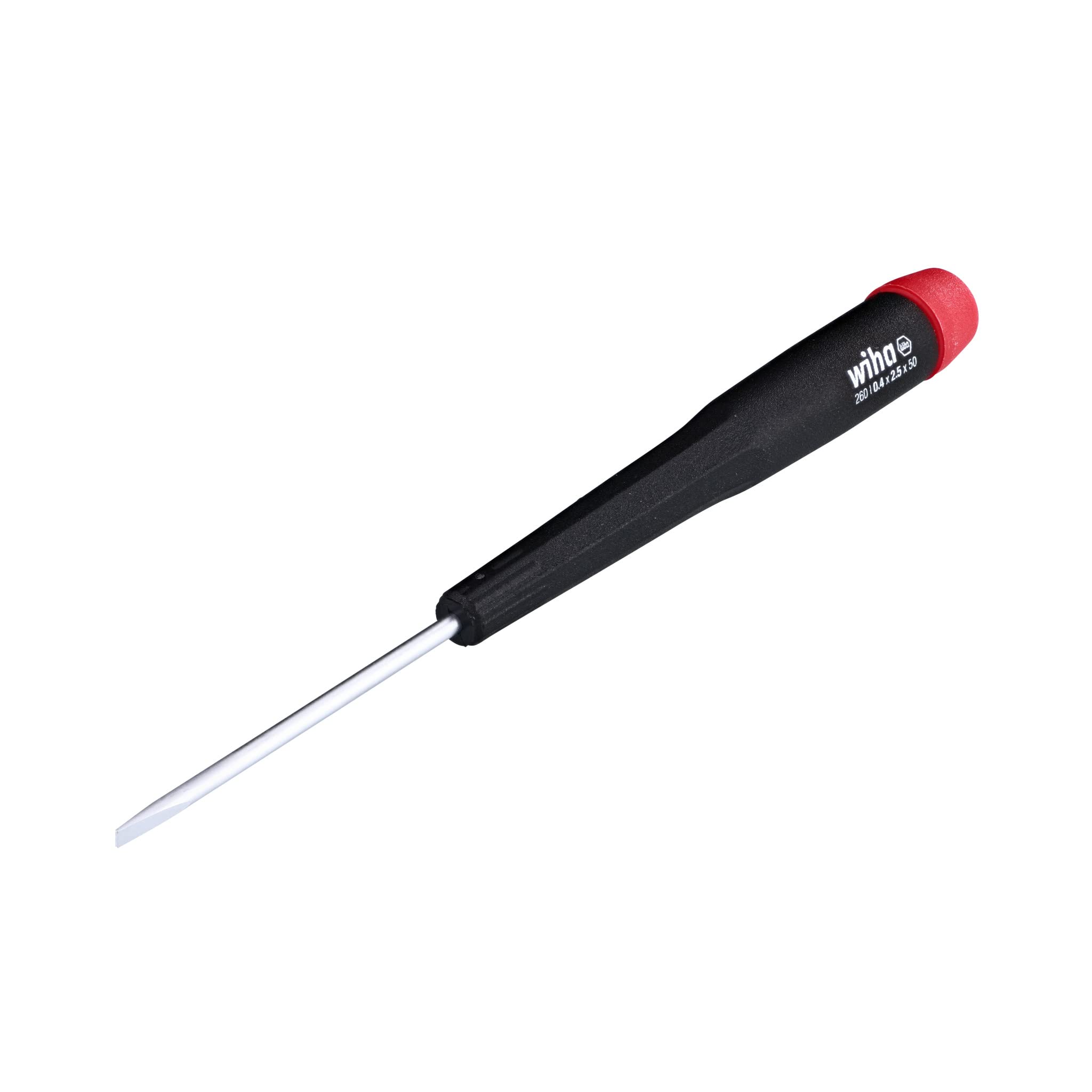 Wiha 96025 Slotted Screwdriver with Precision Handle - 2.5 x 50mm Flat Head Screwdriver for Electronics, Jewelry & Small Appliances Repair - Ideal for DIY Projects & Professional Use