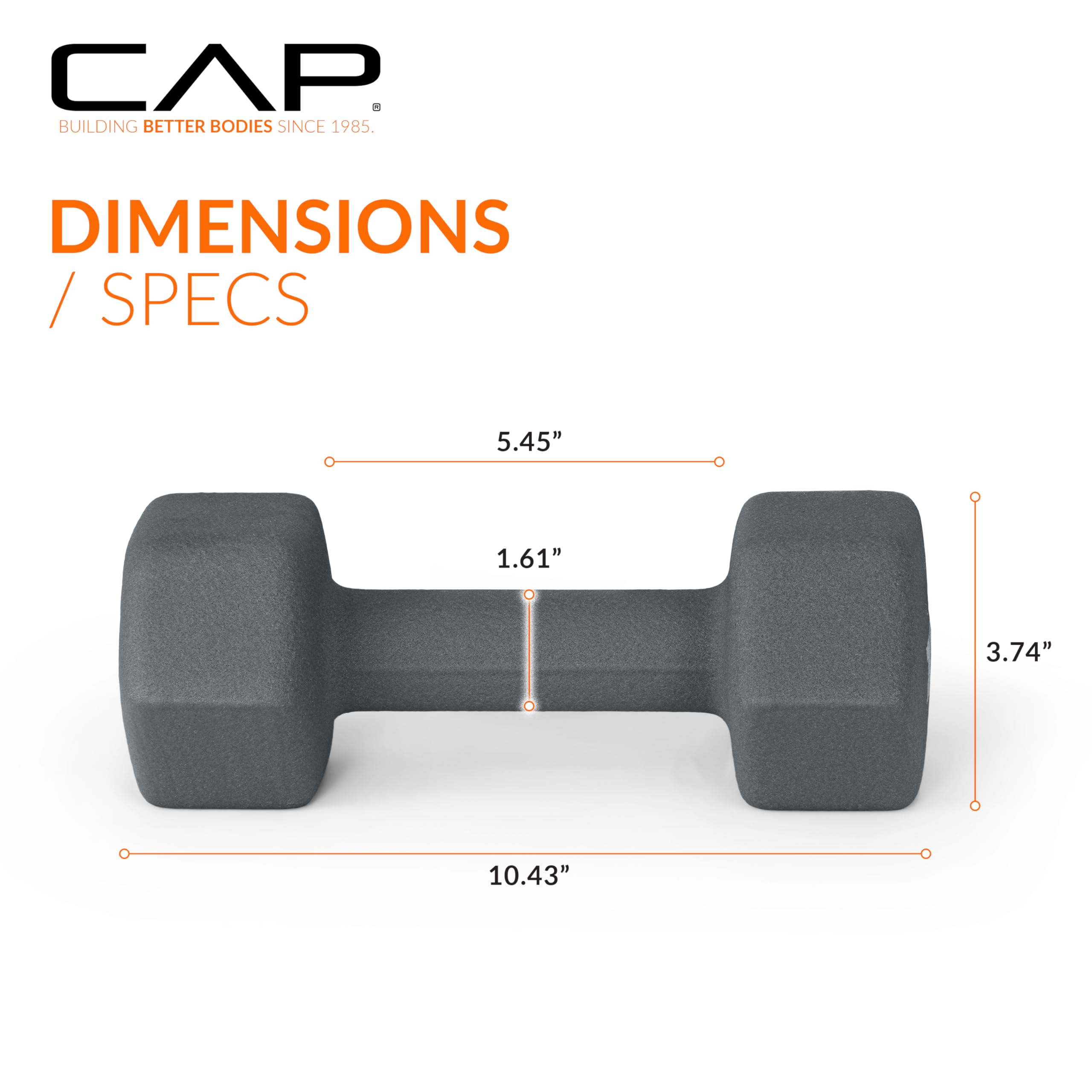 CAP Barbell Neoprene Dumbbell Weights - Pairs & Sets for Home Gym | Multiple Colors | Strength Training & Fitness Workouts