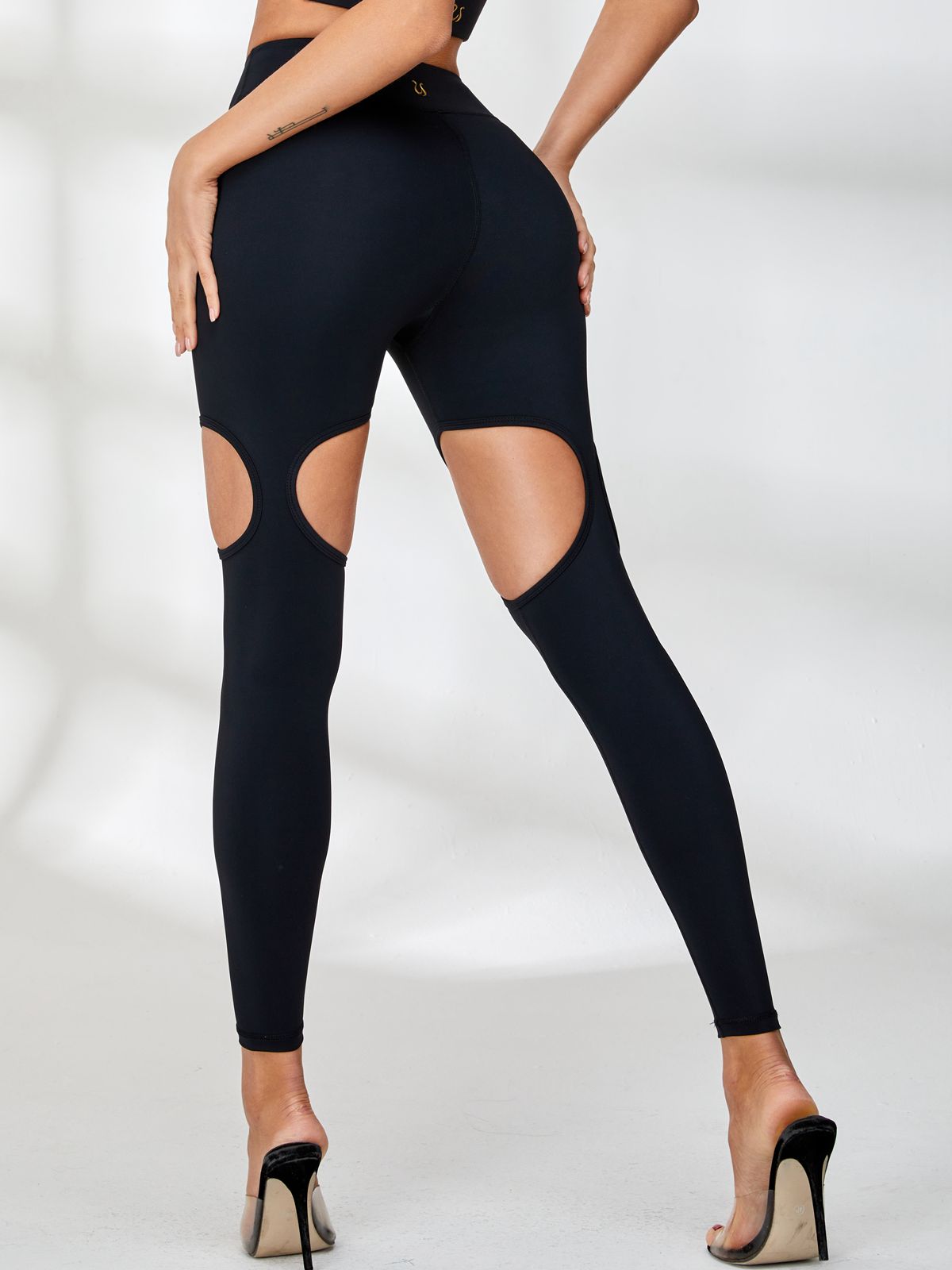 ZASUWA Women's High Waist Cutout Leggings - Sexy Unique Design for Yoga, Workout & Fashion