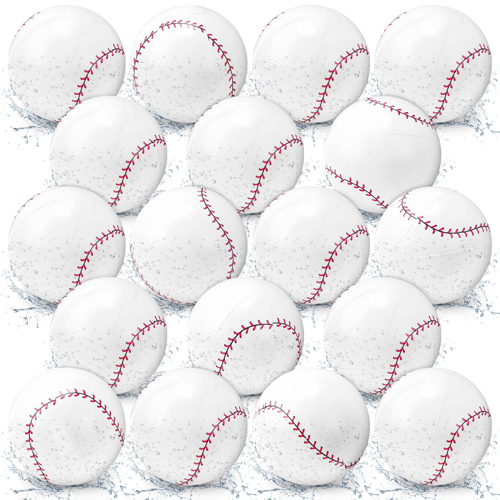 24 Pcs 5.5'' Inflatable Baseball Beach Balls - Colorful Pool Party Favors, Summer Water Games, Sports Toys for Kids & Adults - Perfect for Beach Outings, Backyard BBQs, Birthday Parties & School Events