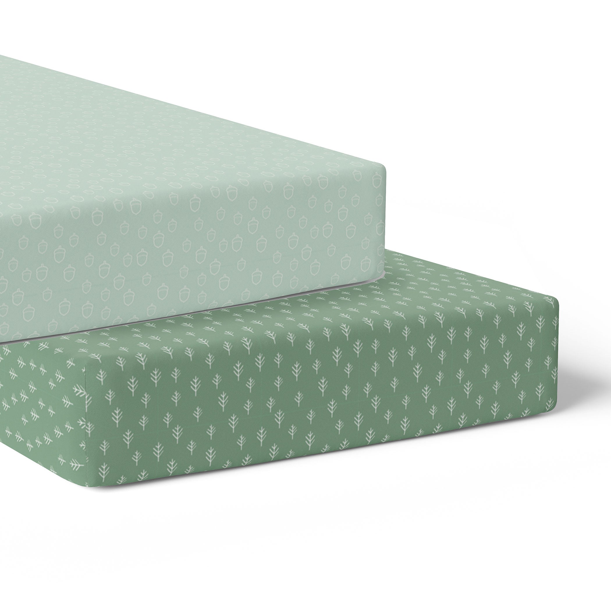 Nordic 2-Pack Jersey Cotton Fitted Sheets - Soft Breathable Crib Sheets for Baby (Avocado Green & Forest Green) - Perfect for Nursery, Daycare & Travel Cribs