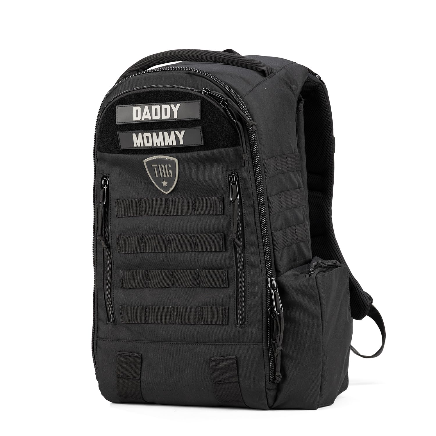 TBG - Men's Tactical Diaper Bag Backpack with Built-in Changing Pad & Stroller Straps, Durable Waterproof Baby Carrier for Dads (Black, 4th Generation) - Perfect for Travel, Hiking, and Everyday Parenting