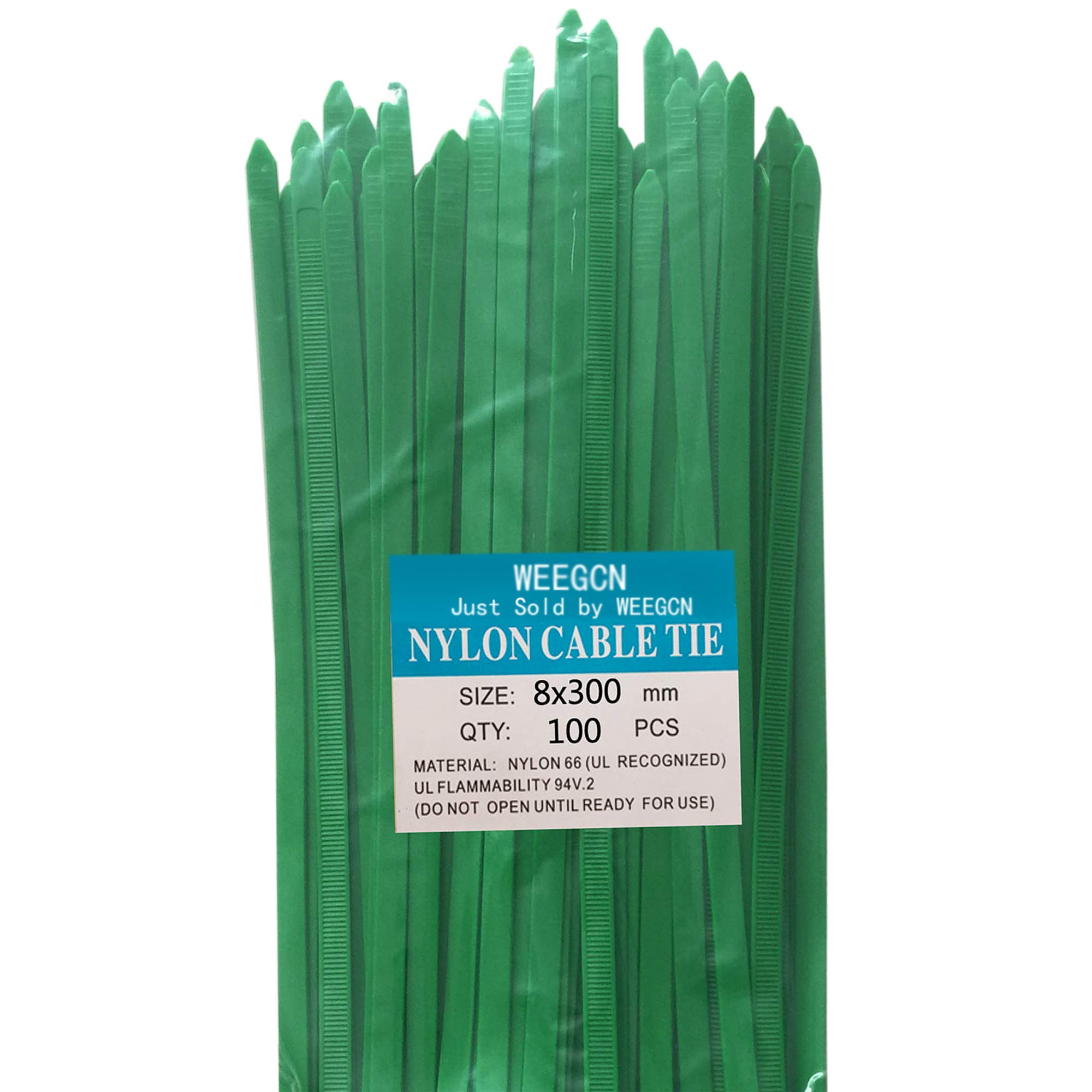 100 Pcs Heavy Duty Nylon Cable Zip Ties 16 Inch - 120 lbs Strength Self-Locking Wire Ties for Organizing Cables, Wires, Home, Office & Garden Use - Perfect for Electrical Work, DIY Projects & Outdoor Applications (Green)