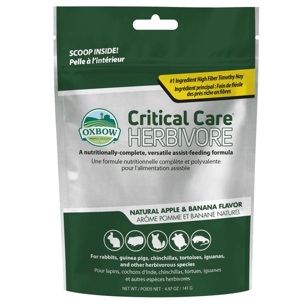Premium Critical Care Herbivore Diet - Apple Banana Flavor | High-Fiber Nutritional Supplement for Small Pets | Ideal for Rabbits, Guinea Pigs & Chinchillas | Perfect for Recovery, Post-Surgery & Picky Eaters