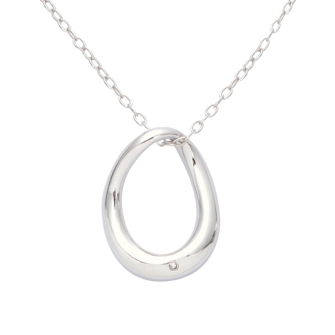 Elegant Sterling Silver & Diamond-Free Freeform Necklace with Gold Overlay – Perfect for Weddings, Parties & Special Occasions