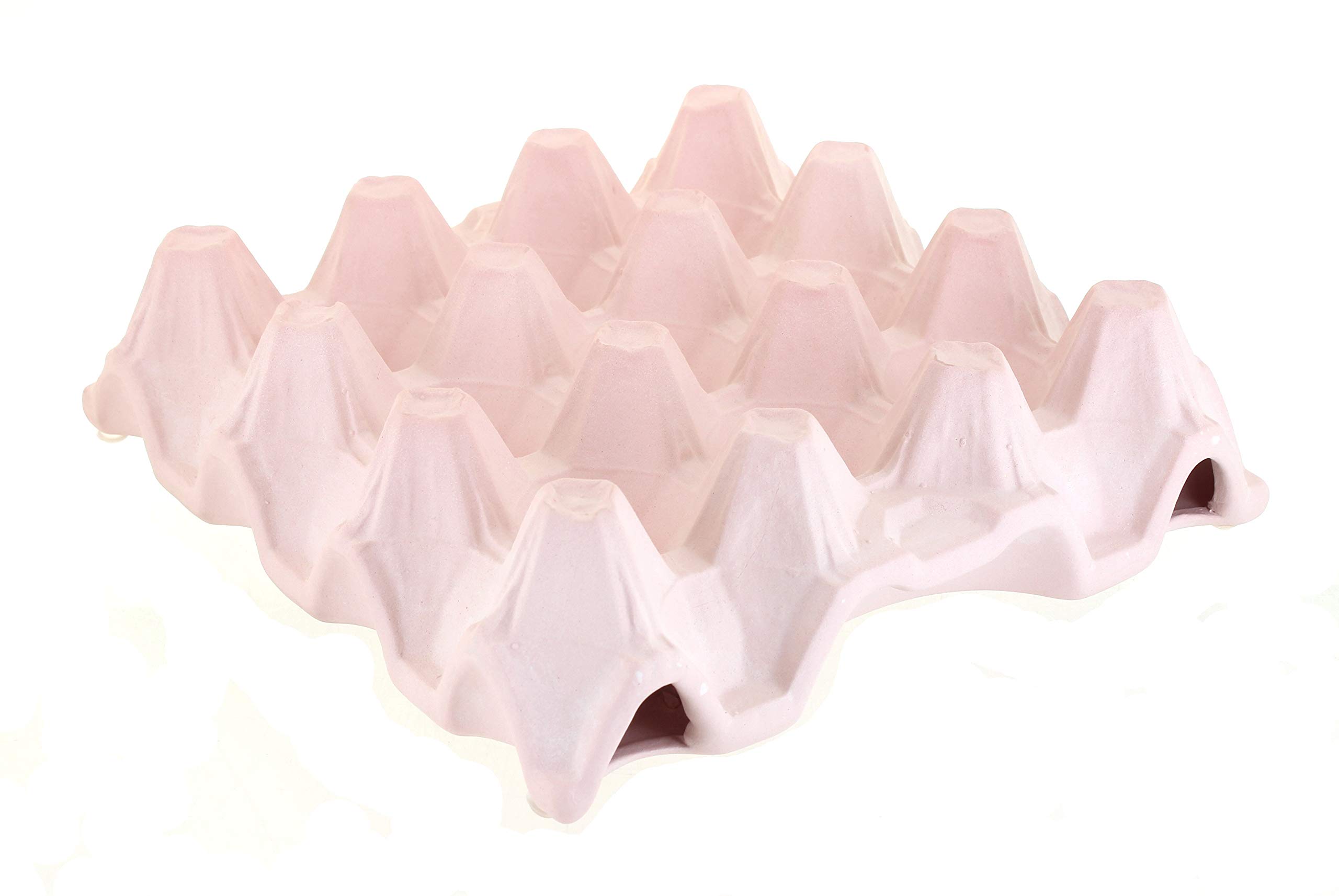 Handmade Blue Rose Polish Pottery Pink Egg Holder - Vintage Ceramic Egg Carton for Easter Decor, Farmhouse Kitchen Display & Unique Gift Idea