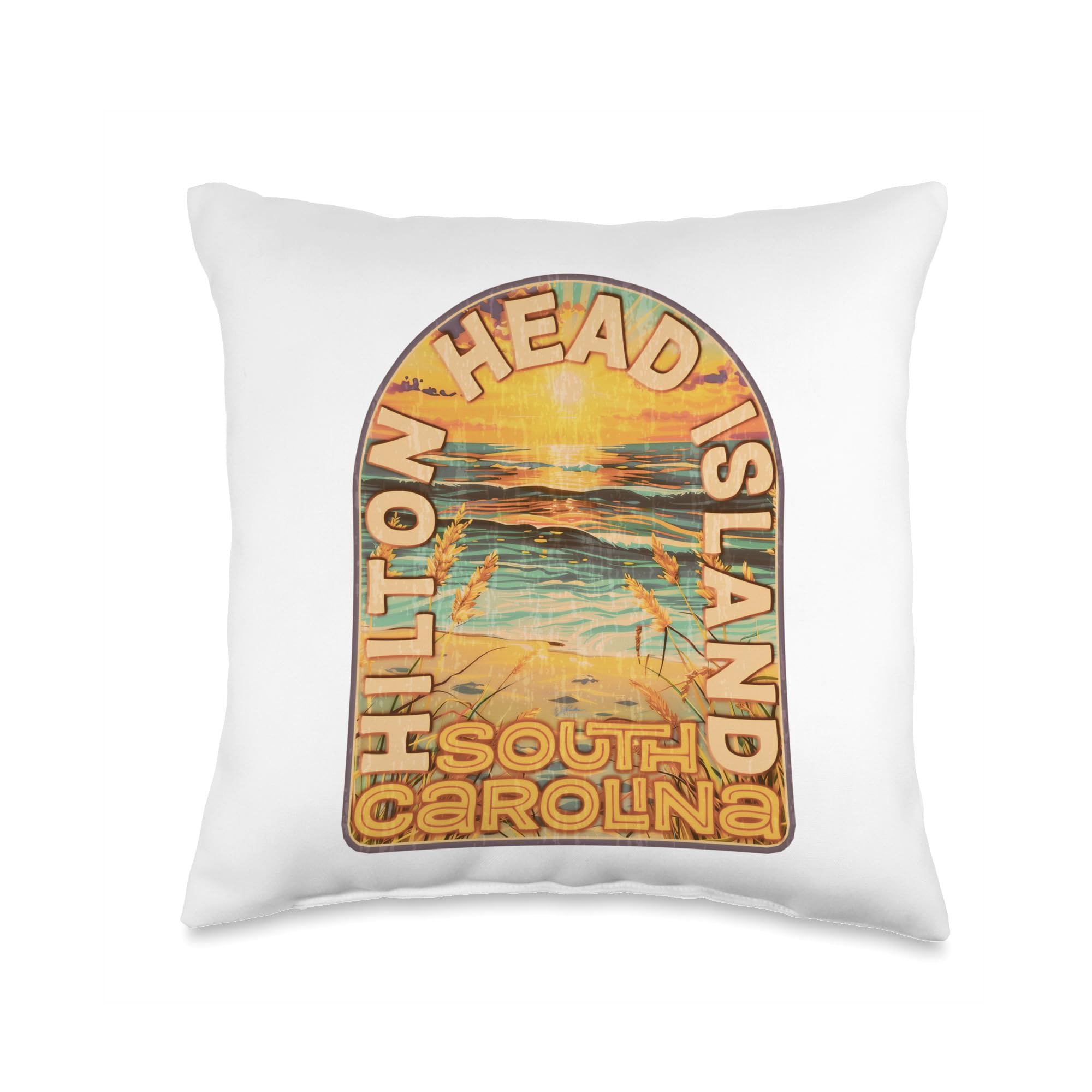 Hilton Head Island South Carolina Throw Pillow - Coastal Decor Cushion for Sofa, Bed, Living Room - Perfect for Beach House & Vacation Home Decor