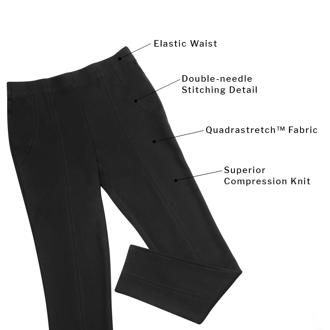 Thalian Women's Slim Fit Ponte Pants - Comfortable Office & Travel Wear