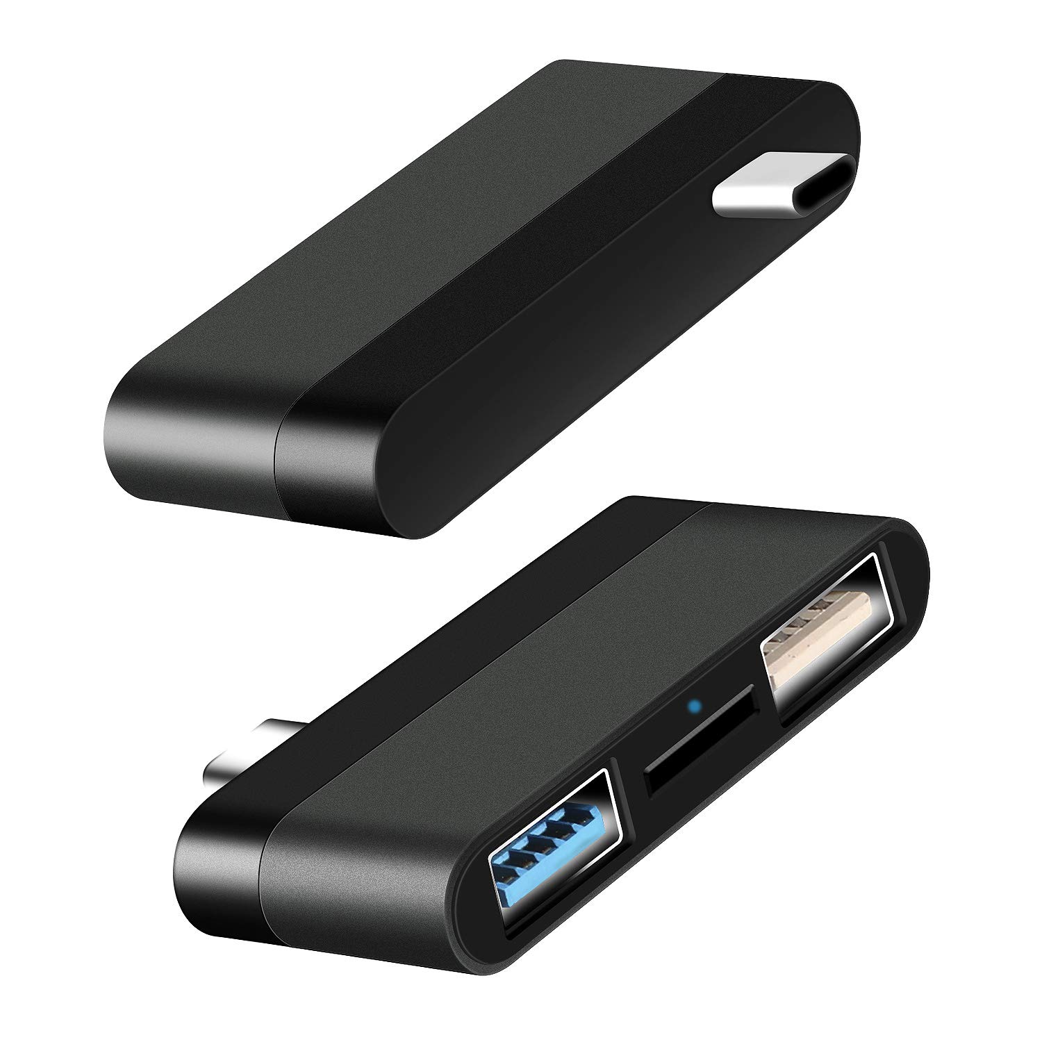 3-in-1 USB C Hub for iPad Pro & MacBook - USB 3.0 Port, microSD Card Reader - Compatible with iPad Pro 2020/2019/2018 & MacBook Pro/Air (Space Gray) - Perfect for Work, Travel & Home Office Connectivity