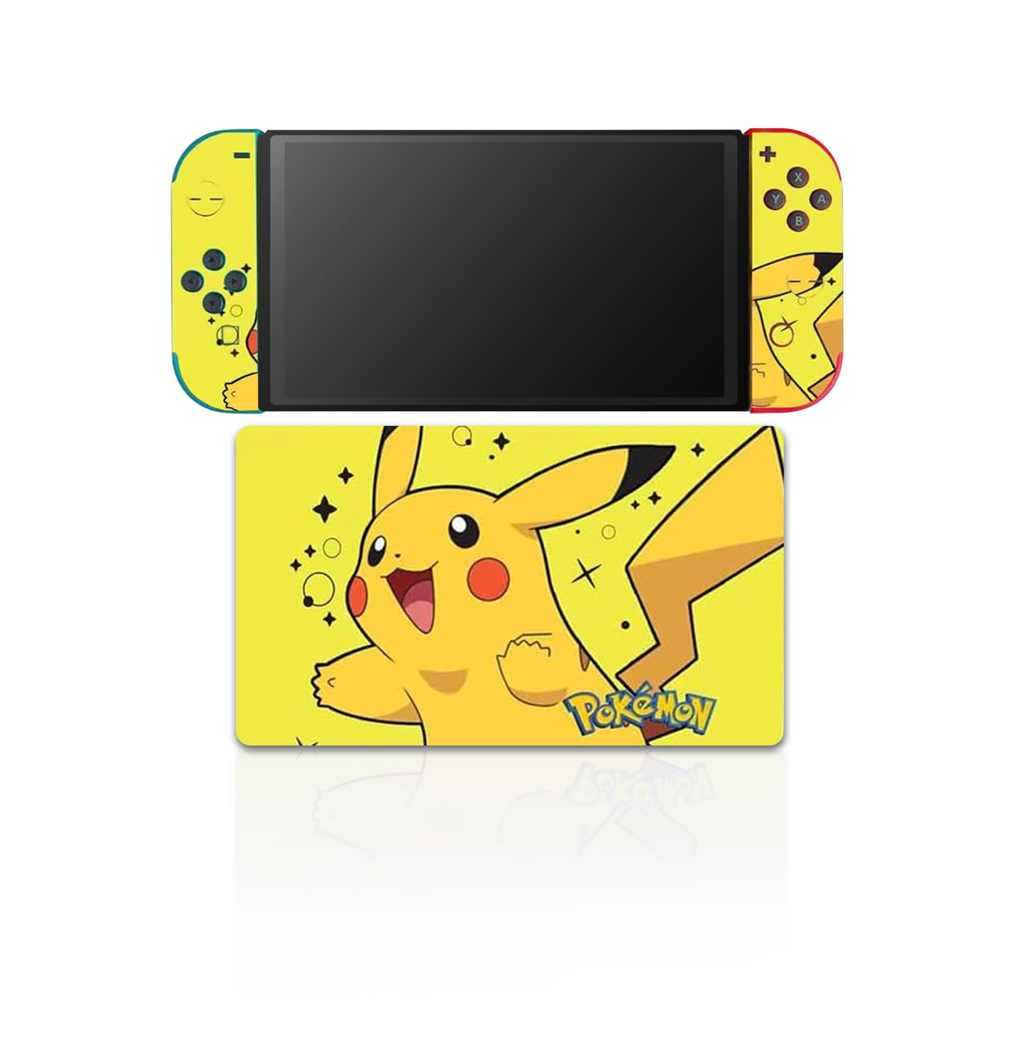 Cute Kawaii Anime Yellow Cartoon Character Decals for Nintendo Switch OLED 2021 - Joy-Con, Backplate & Dock Skins - Perfect for Gaming, Personalization & Gift Giving