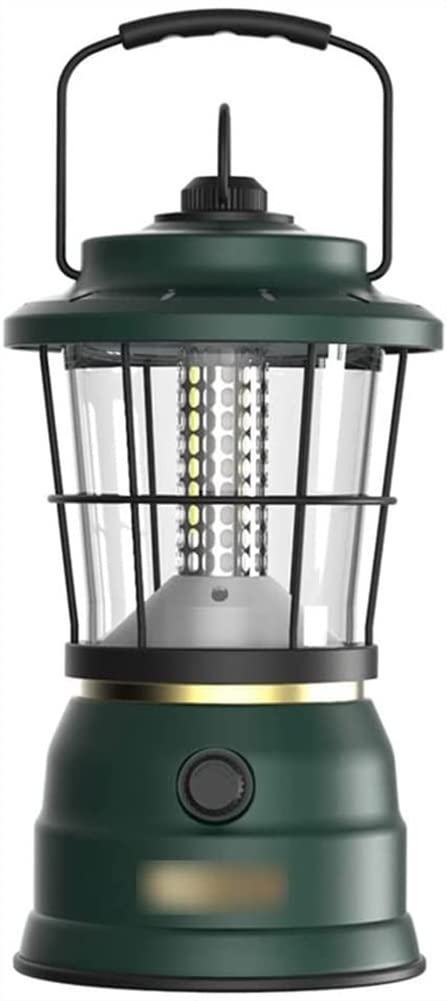 Outdoor Retro C Lights - Large Capacity Portable Power Bank, IPX5 Waterproof Camping Tent Lighting with 4 Color Modes (Green) - Perfect for Camping, Hiking, Backyard Parties and Emergency Lighting