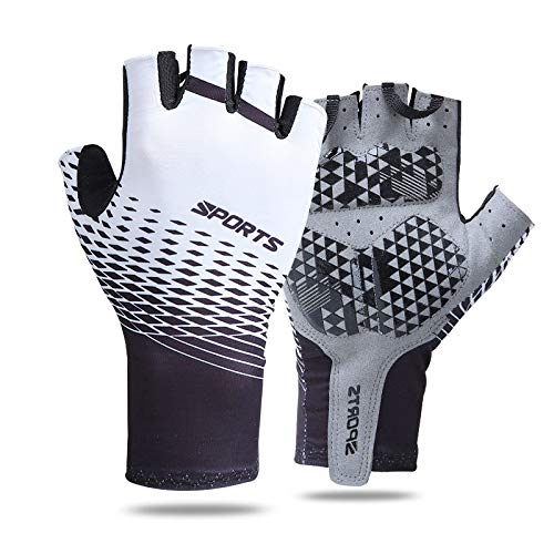 Breathable Anti-Slip Shock Absorbing Cycling Gloves for Men & Women - Padded Half Finger Mountain Bike Gloves for Road & Trail Riding - Ideal for Commuting, Fitness Training & Outdoor Adventures