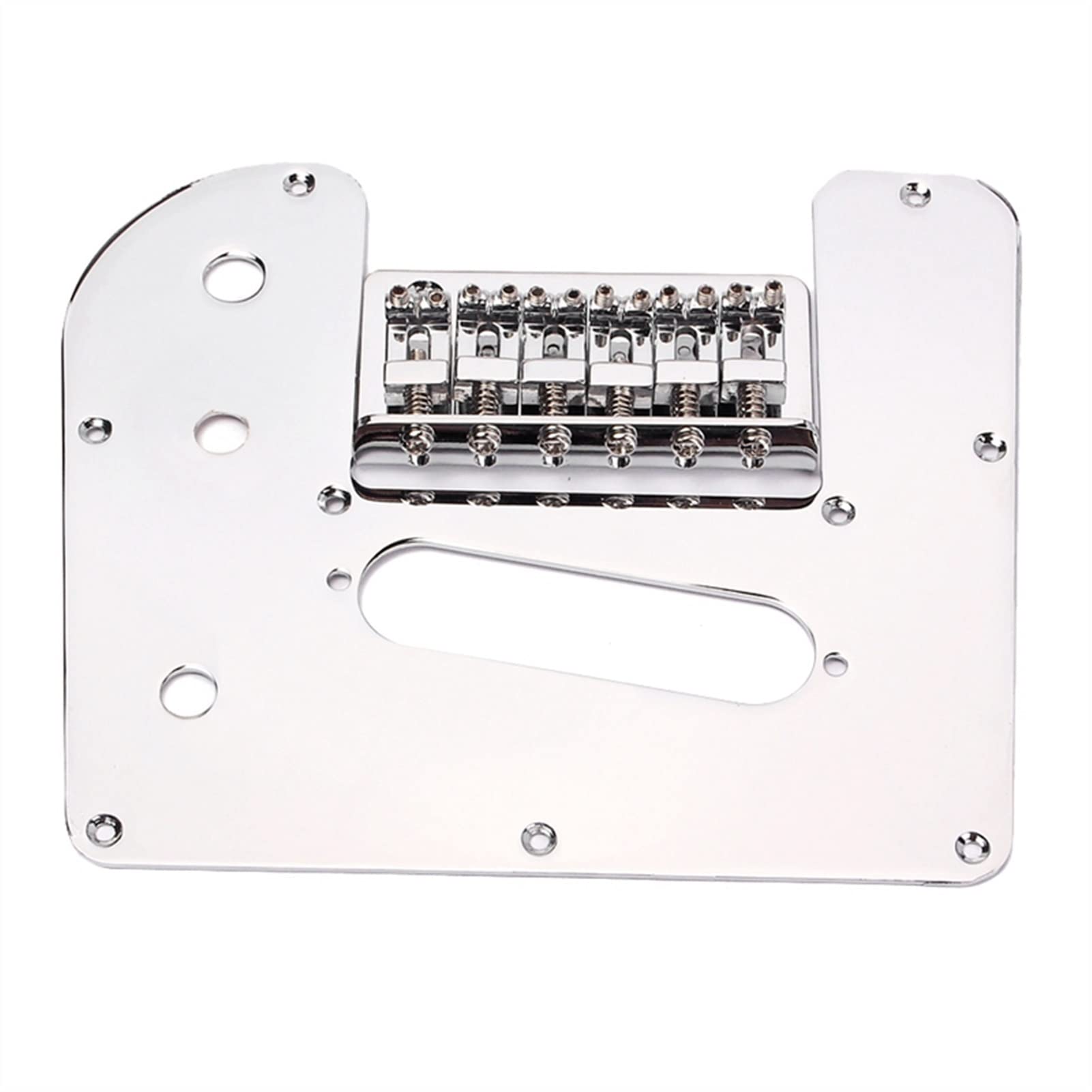 Chrome Plated 6-String Electric Guitar Control Plate & Bridge Set - Premium Steel Guitar Hardware for Electric Guitar Upgrades and Repairs - Perfect for Rock, Blues, and Metal Performances